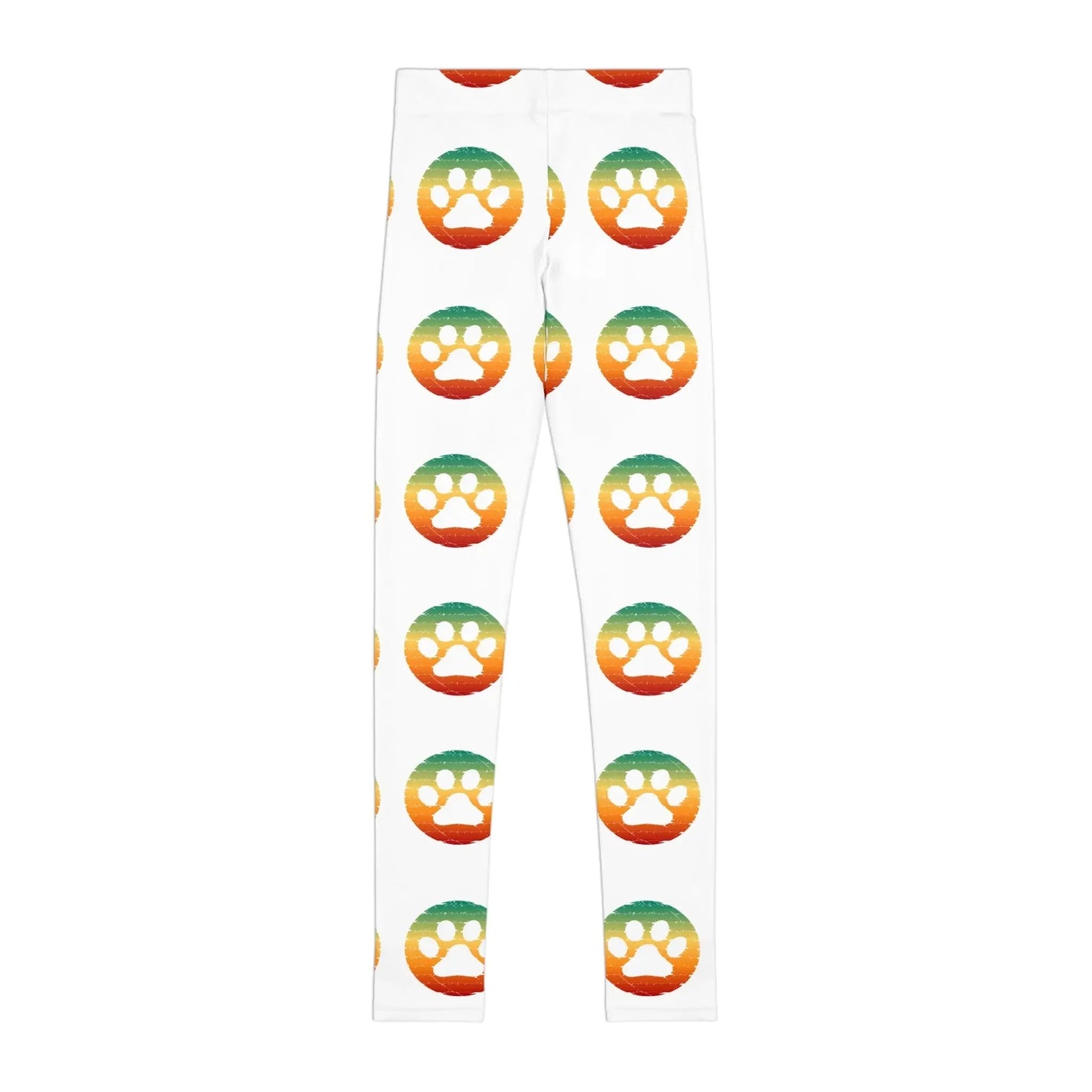 Colorful Paw Print Youth Leggings - Comfortable Activewear for Kids - FloofChonk