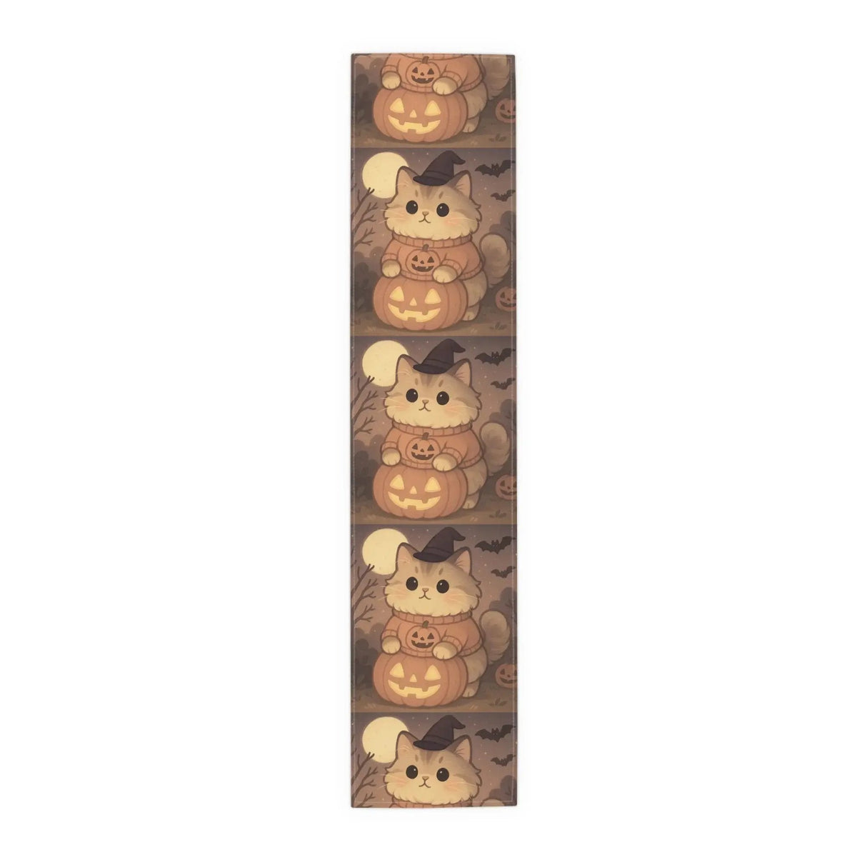 Cotton Halloween Cat Table Runner - FloofChonk