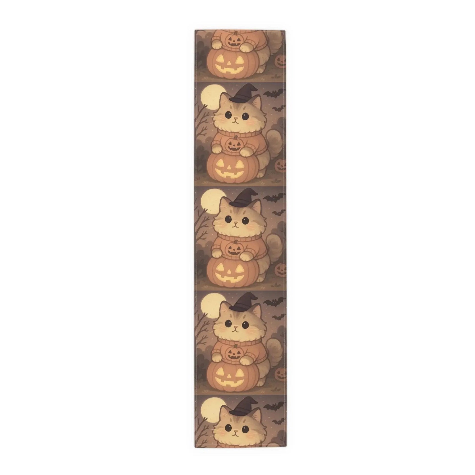 Cotton Halloween Cat Table Runner - FloofChonk