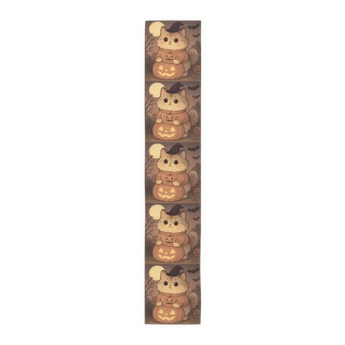 Cotton Halloween Cat Table Runner - FloofChonk
