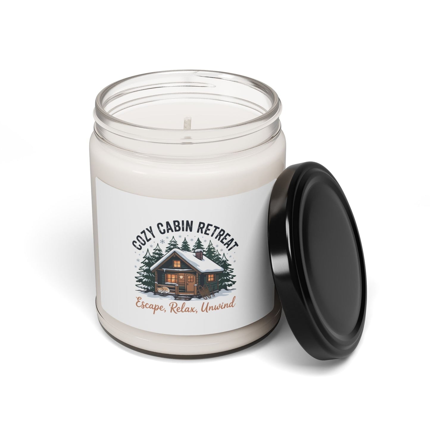 Cozy Cabin Retreat Candle, Soy Jar | Cabin Vibes, Pine Tree Lodge - FloofChonk
