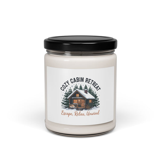 Cozy Cabin Retreat Candle, Soy Jar | Cabin Vibes, Pine Tree Lodge - FloofChonk