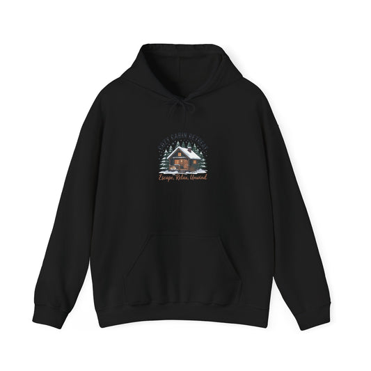 Cozy Cabin Retreat hoodie | mountain silhouette design, pine tree sweatshirt - FloofChonk