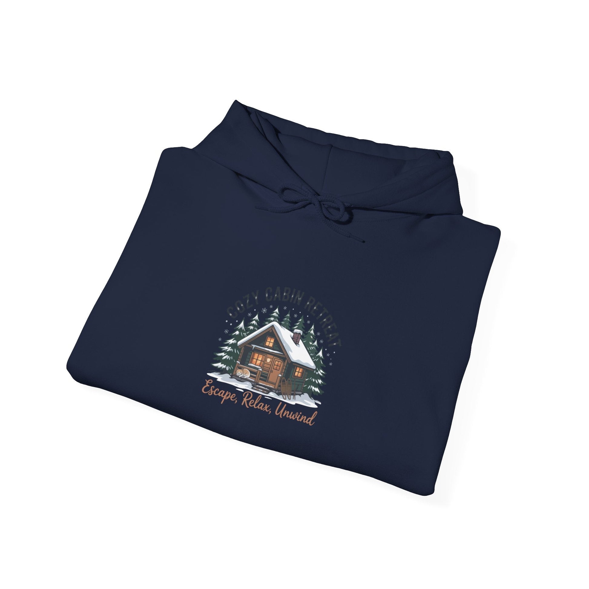 Cozy Cabin Retreat hoodie | mountain silhouette design, pine tree sweatshirt - FloofChonk
