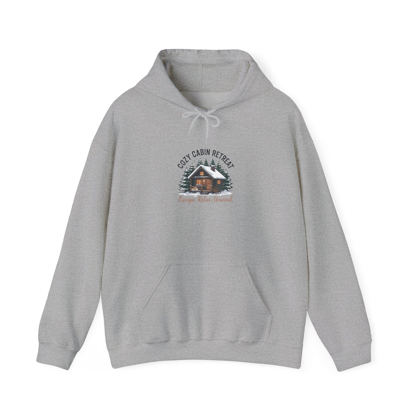 Cozy Cabin Retreat hoodie | mountain silhouette design, pine tree sweatshirt - FloofChonk