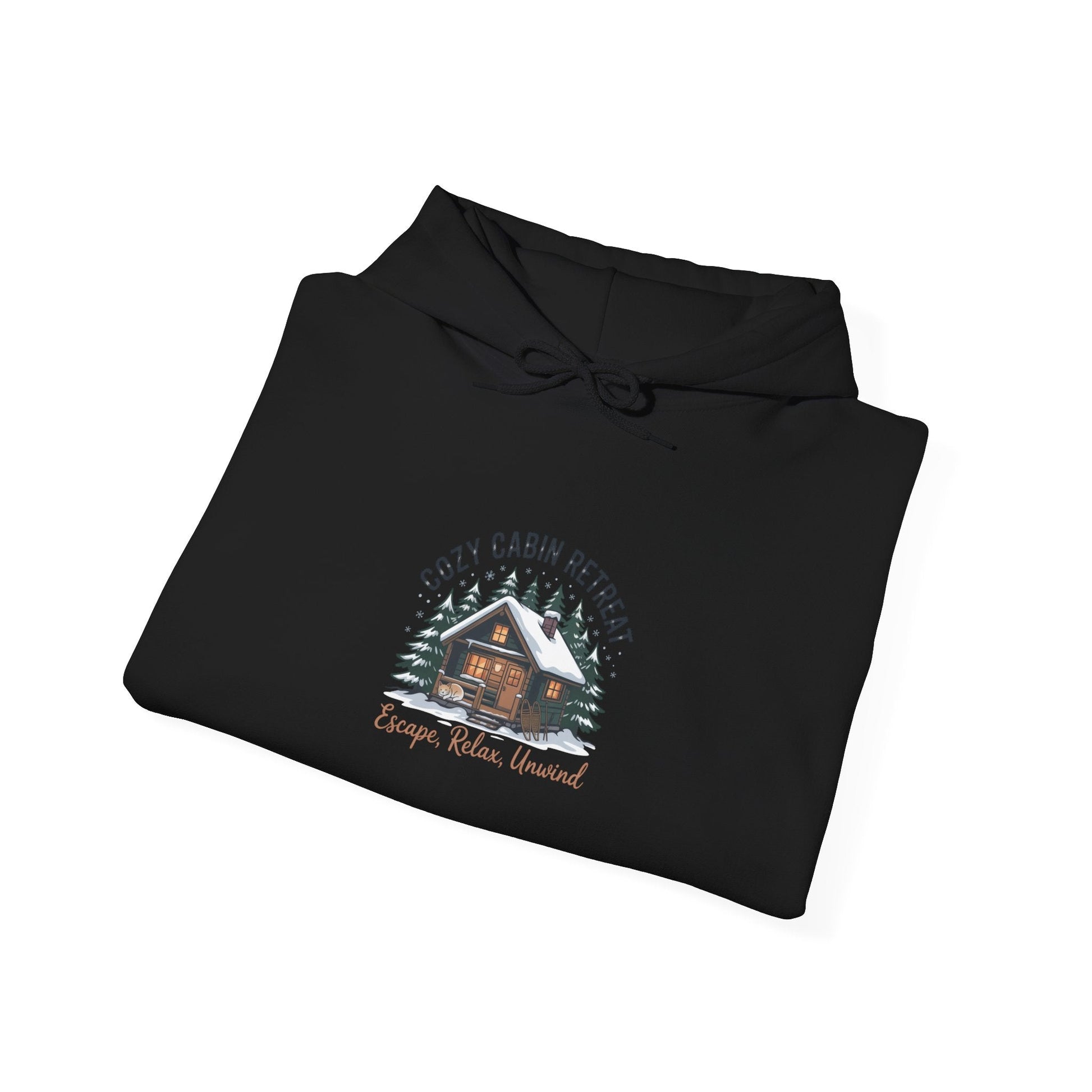 Cozy Cabin Retreat hoodie | mountain silhouette design, pine tree sweatshirt - FloofChonk