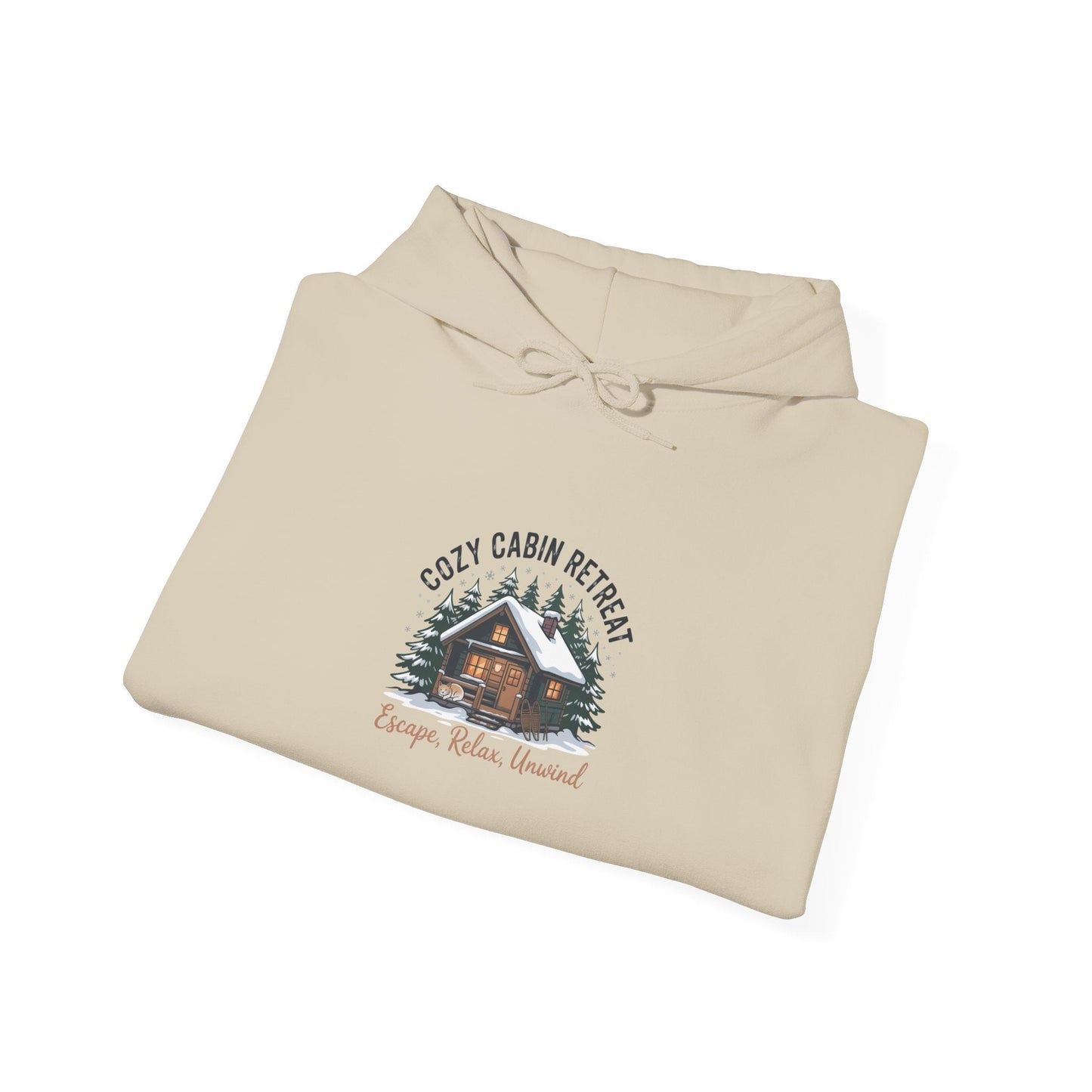 Cozy Cabin Retreat hoodie | mountain silhouette design, pine tree sweatshirt - FloofChonk