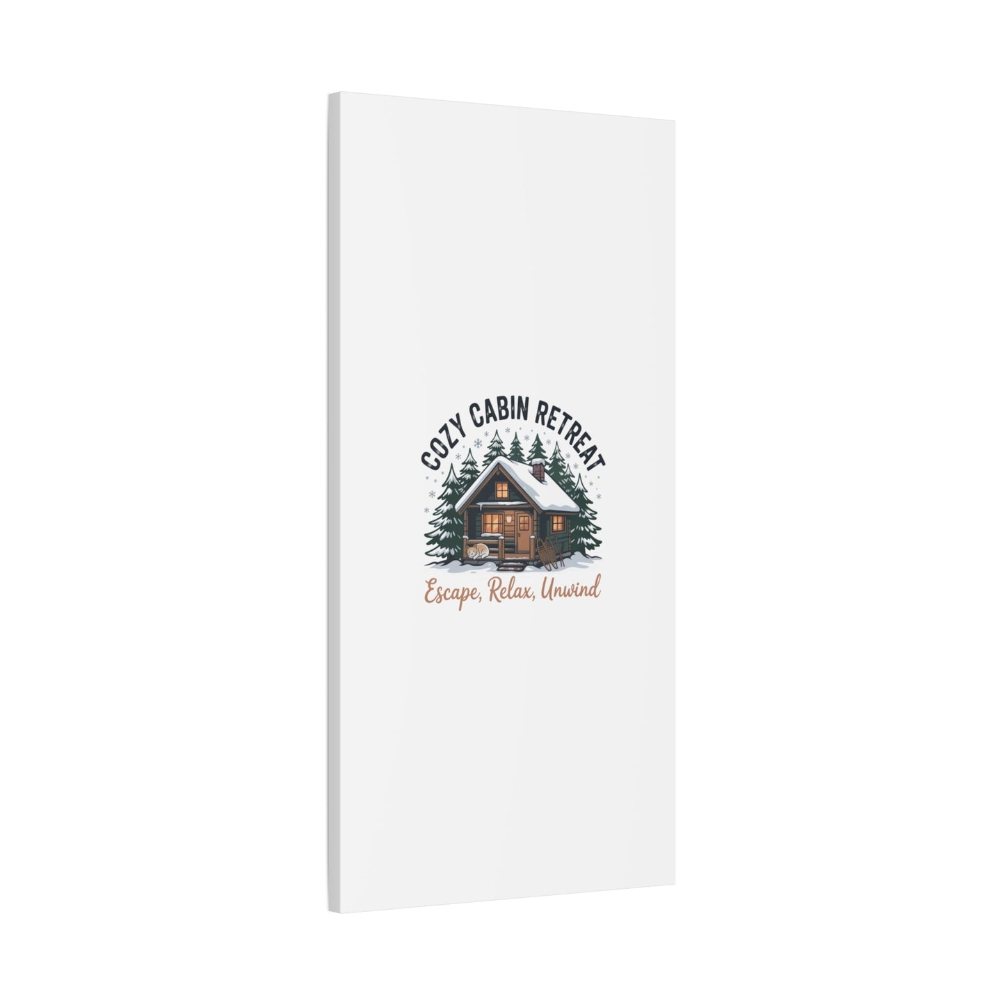 Cozy Cabin Retreat Log Cabin Art Print | Matte Canvas Stretched, 1.25" - FloofChonk
