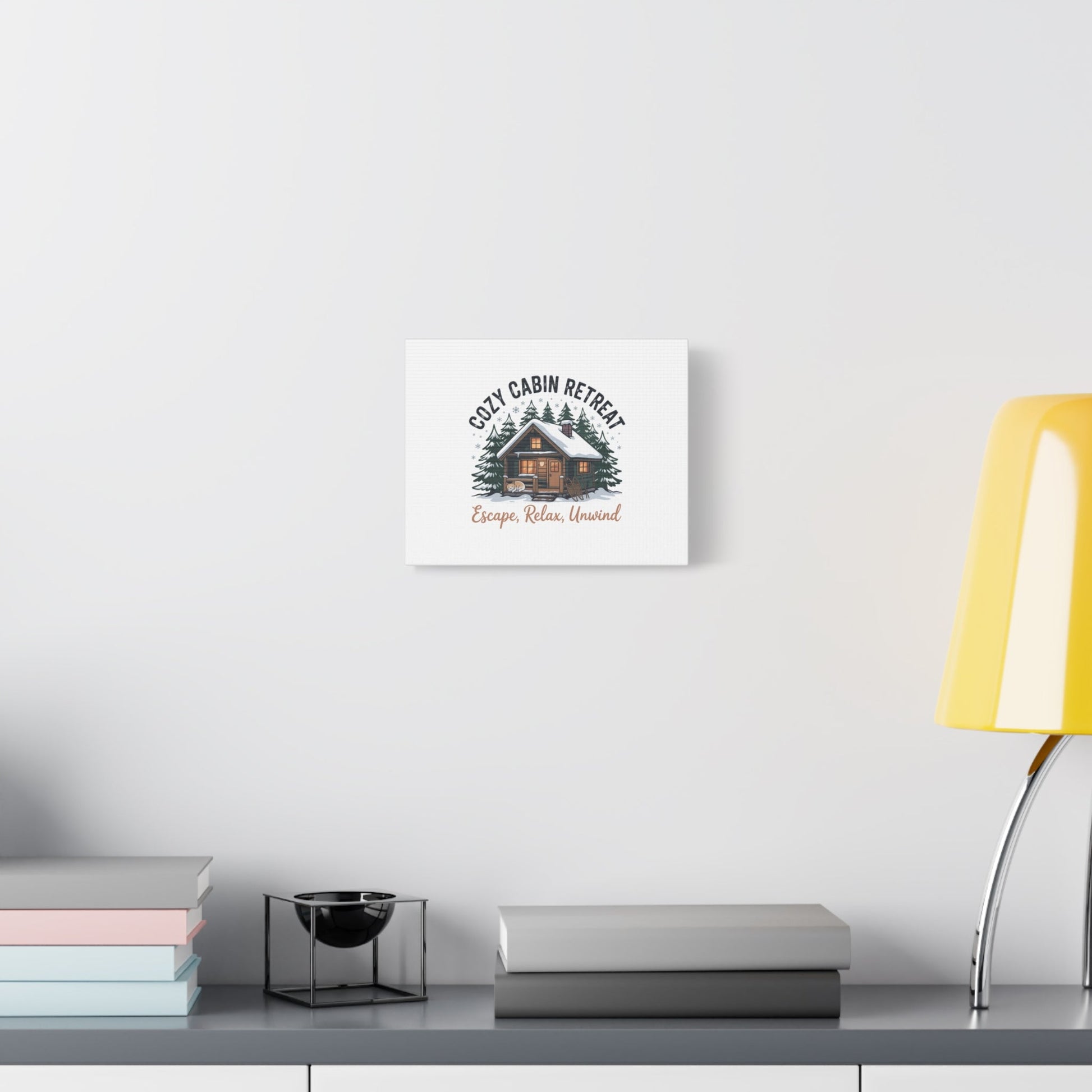 Cozy Cabin Retreat Log Cabin Art Print | Matte Canvas Stretched, 1.25" - FloofChonk