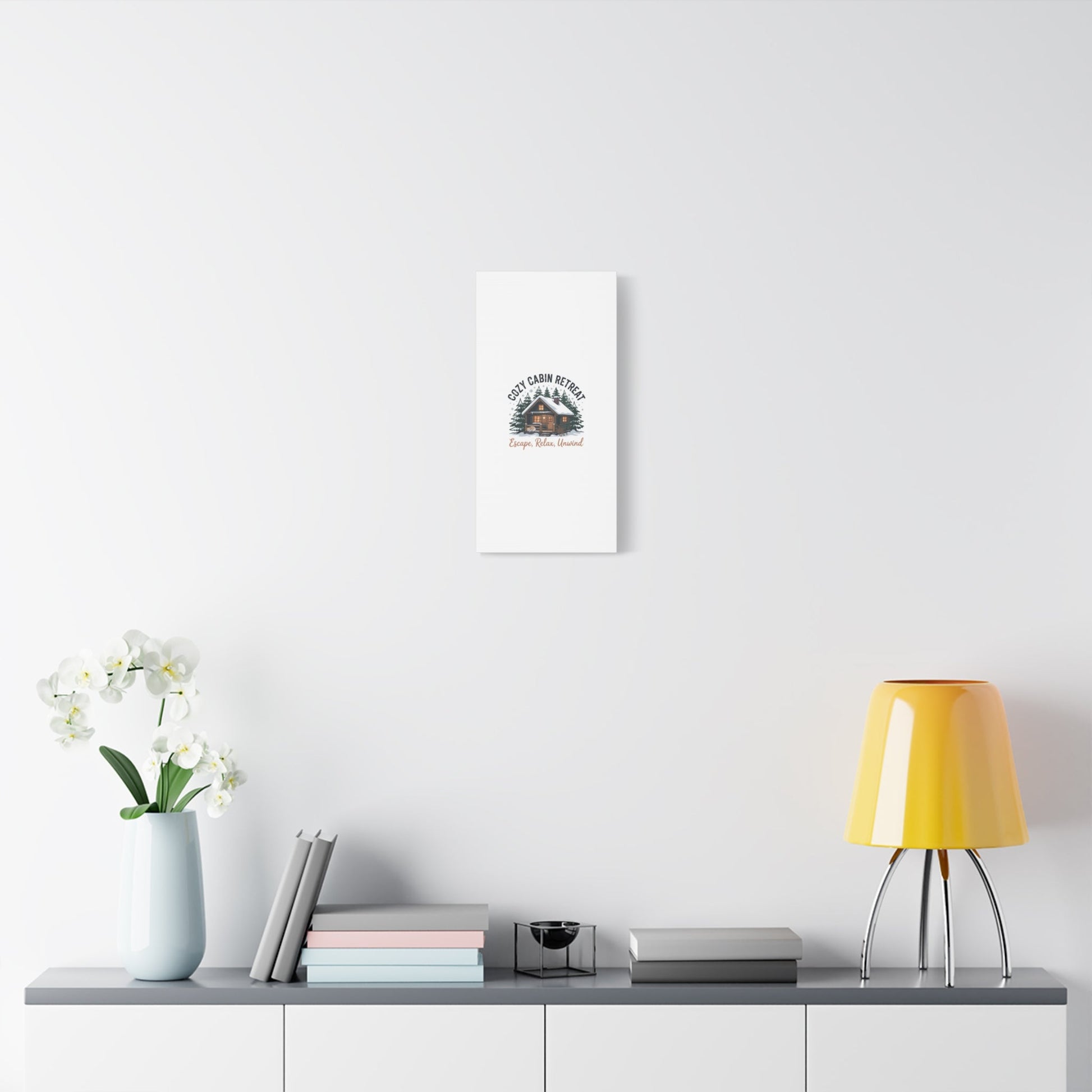 Cozy Cabin Retreat Log Cabin Art Print | Matte Canvas Stretched, 1.25" - FloofChonk