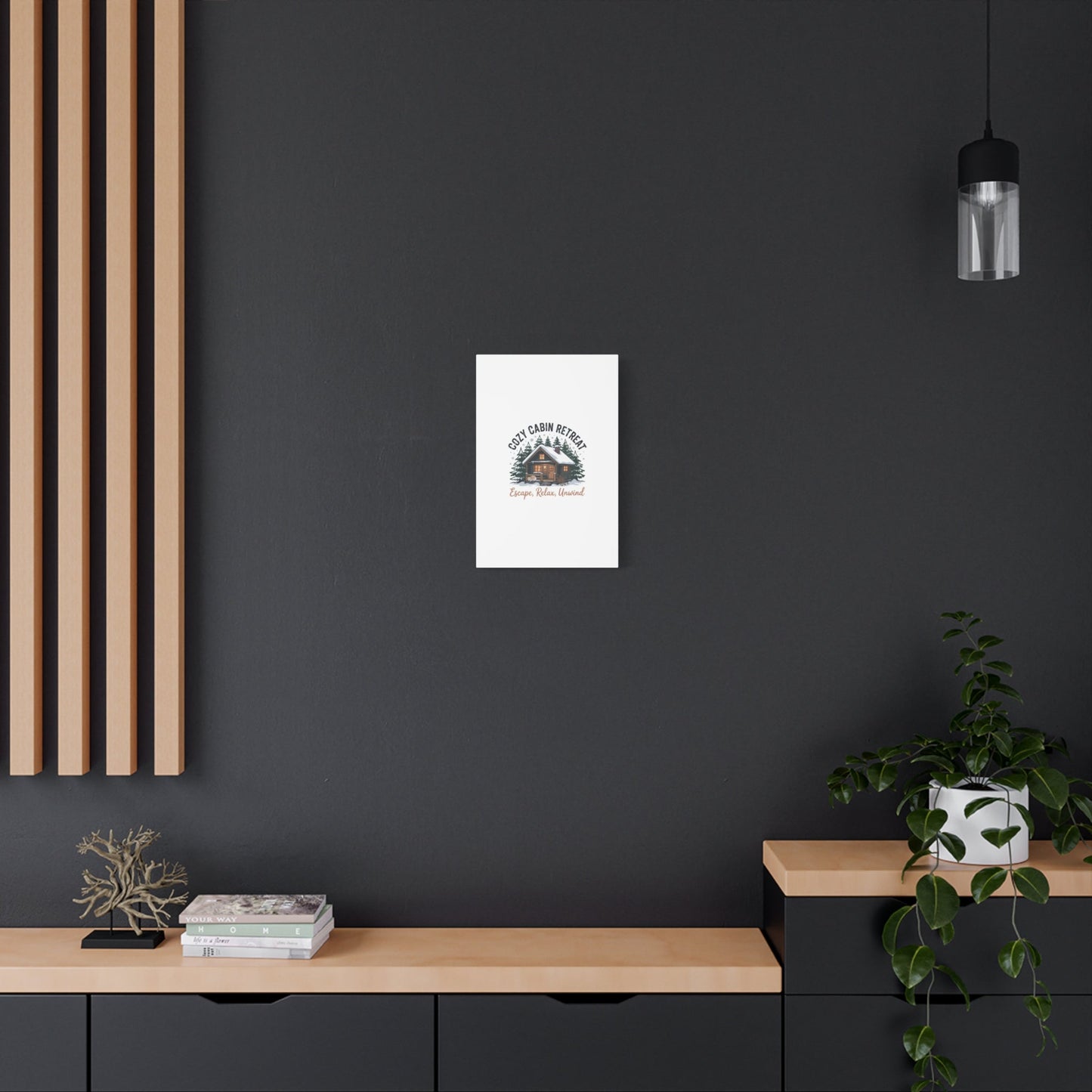 Cozy Cabin Retreat Log Cabin Art Print | Matte Canvas Stretched, 1.25" - FloofChonk