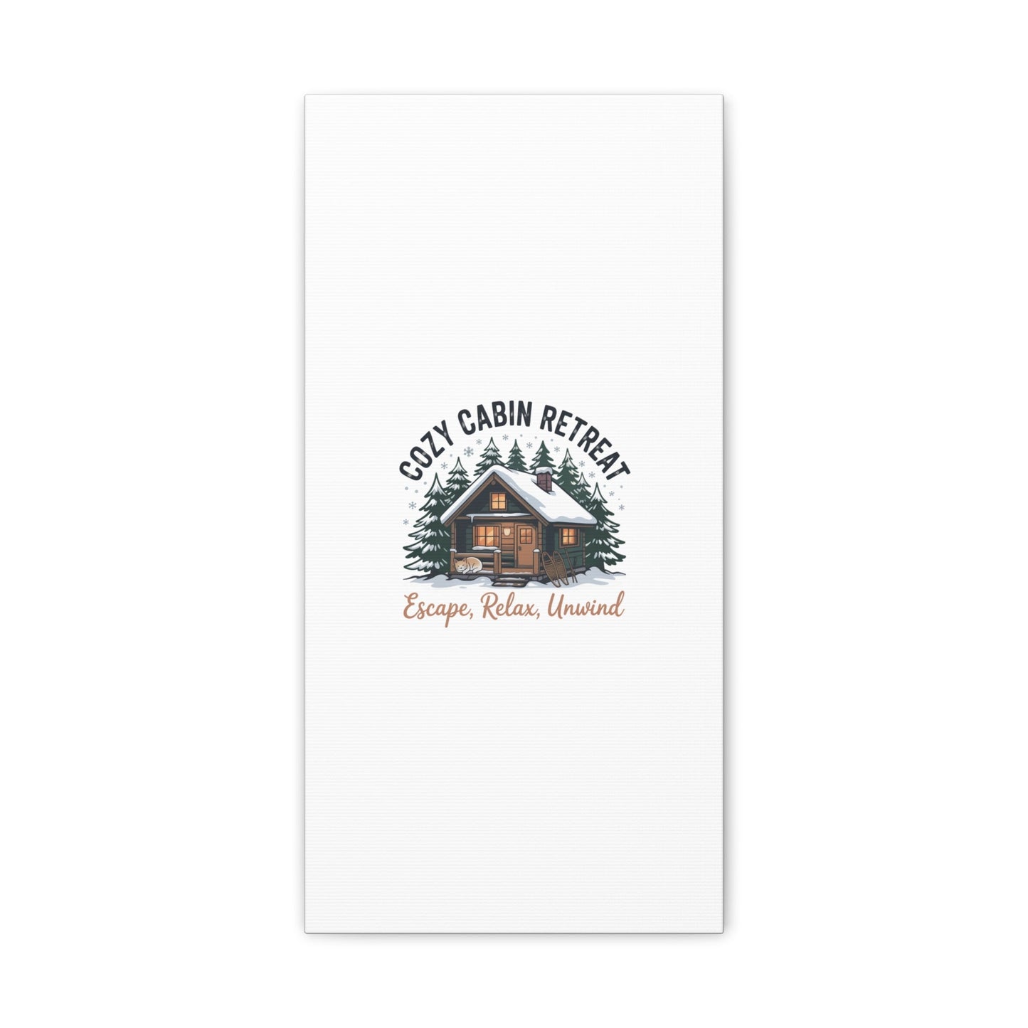 Cozy Cabin Retreat Log Cabin Art Print | Matte Canvas Stretched, 1.25" - FloofChonk
