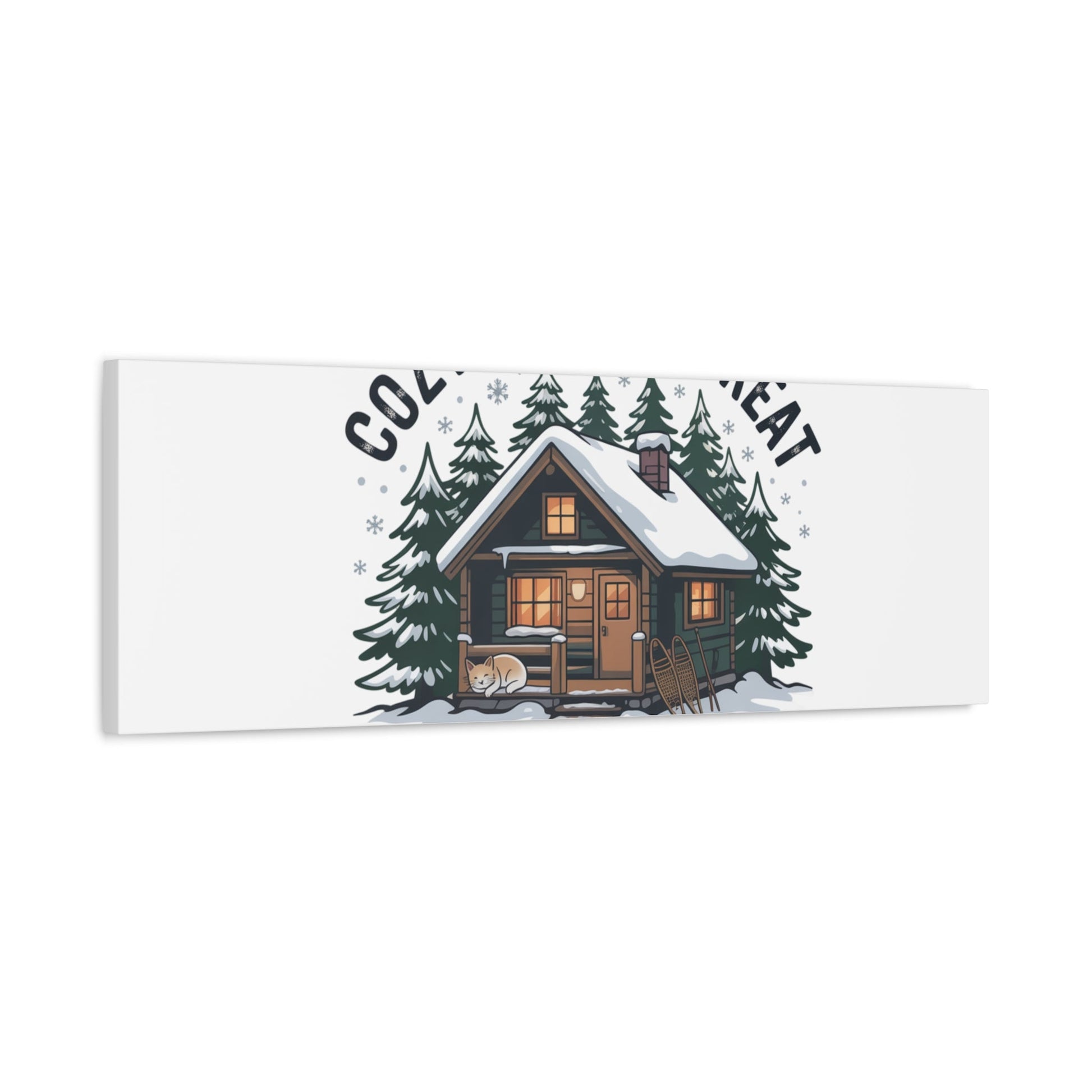 Cozy Cabin Retreat Log Cabin Art Print | Matte Canvas Stretched, 1.25" - FloofChonk