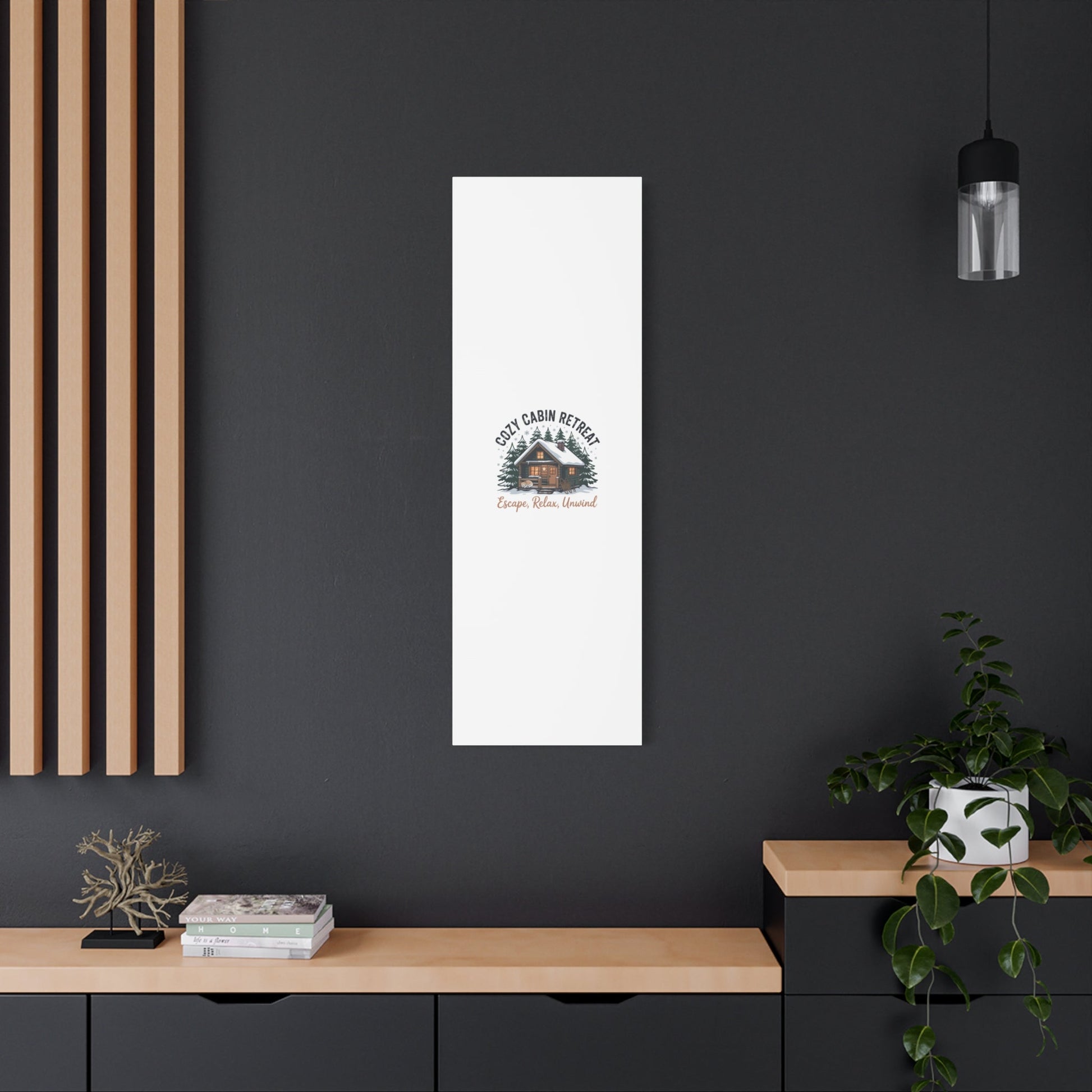 Cozy Cabin Retreat Log Cabin Art Print | Matte Canvas Stretched, 1.25" - FloofChonk