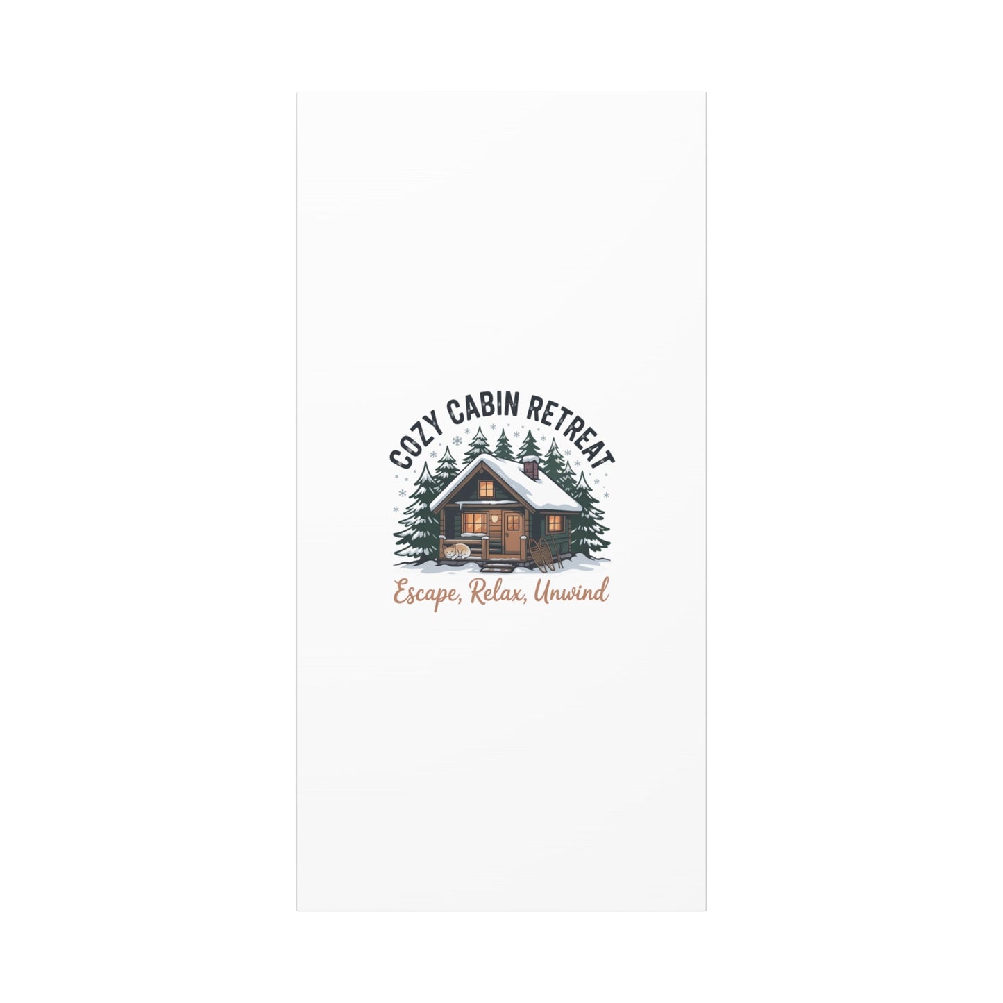 Cozy Cabin Retreat Log Cabin Art Print | Matte Canvas Stretched, 1.25" - FloofChonk