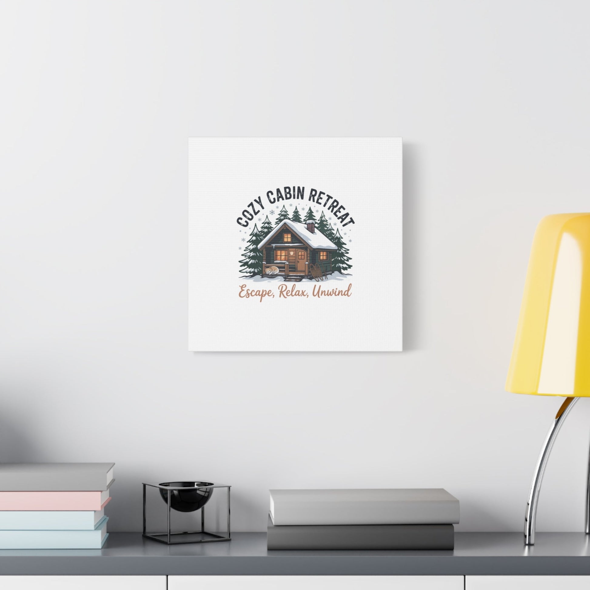 Cozy Cabin Retreat Log Cabin Art Print | Matte Canvas Stretched, 1.25" - FloofChonk