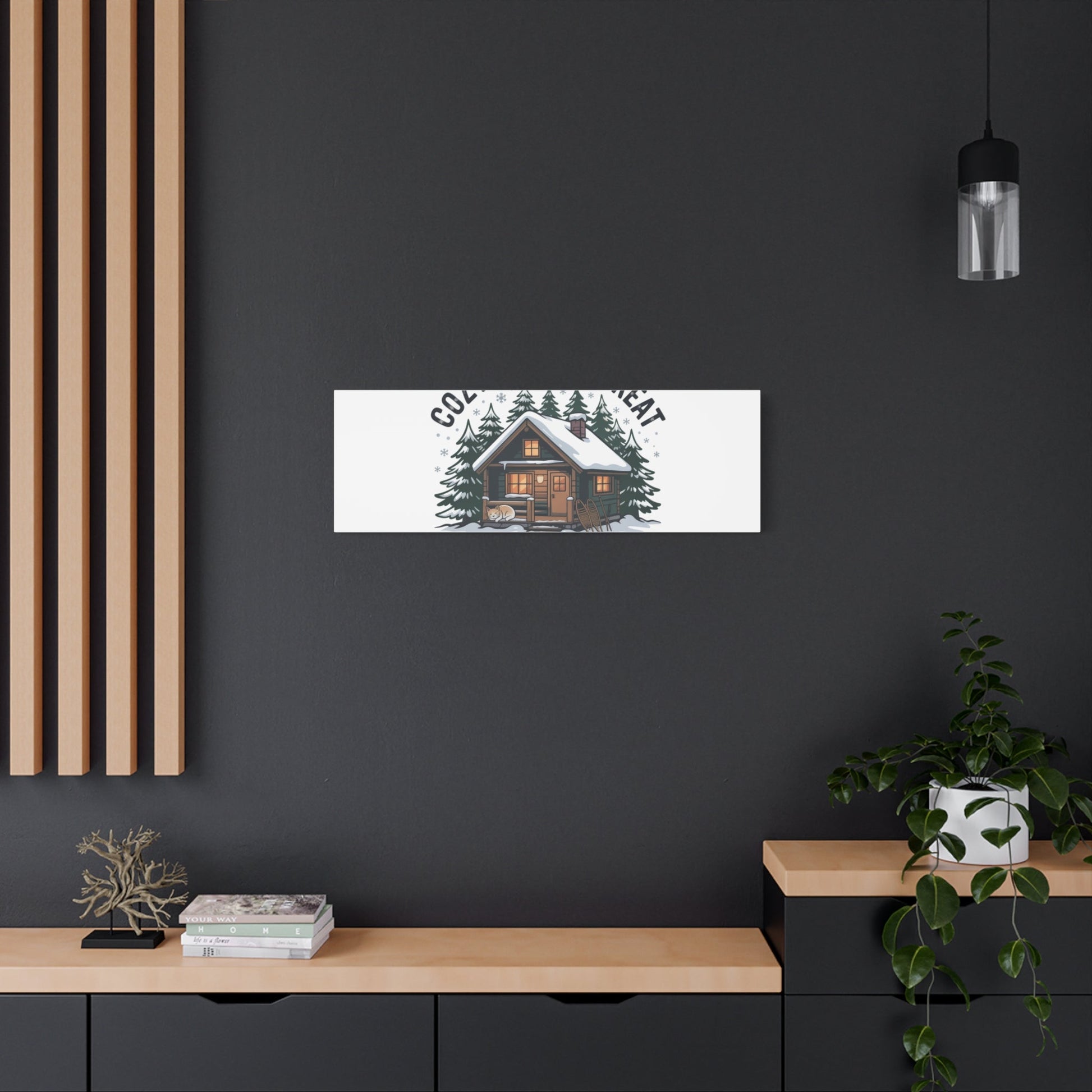 Cozy Cabin Retreat Log Cabin Art Print | Matte Canvas Stretched, 1.25" - FloofChonk