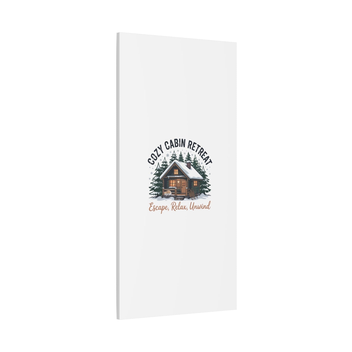 Cozy Cabin Retreat Log Cabin Art Print | Matte Canvas Stretched, 1.25" - FloofChonk