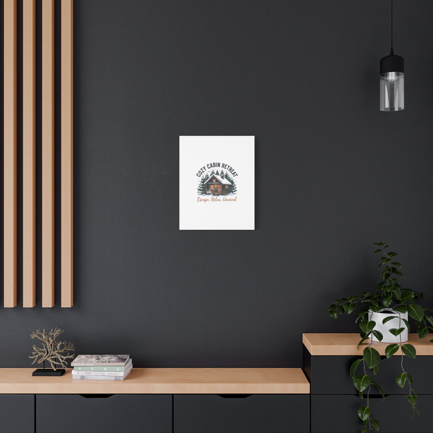 Cozy Cabin Retreat Log Cabin Art Print | Matte Canvas Stretched, 1.25" - FloofChonk