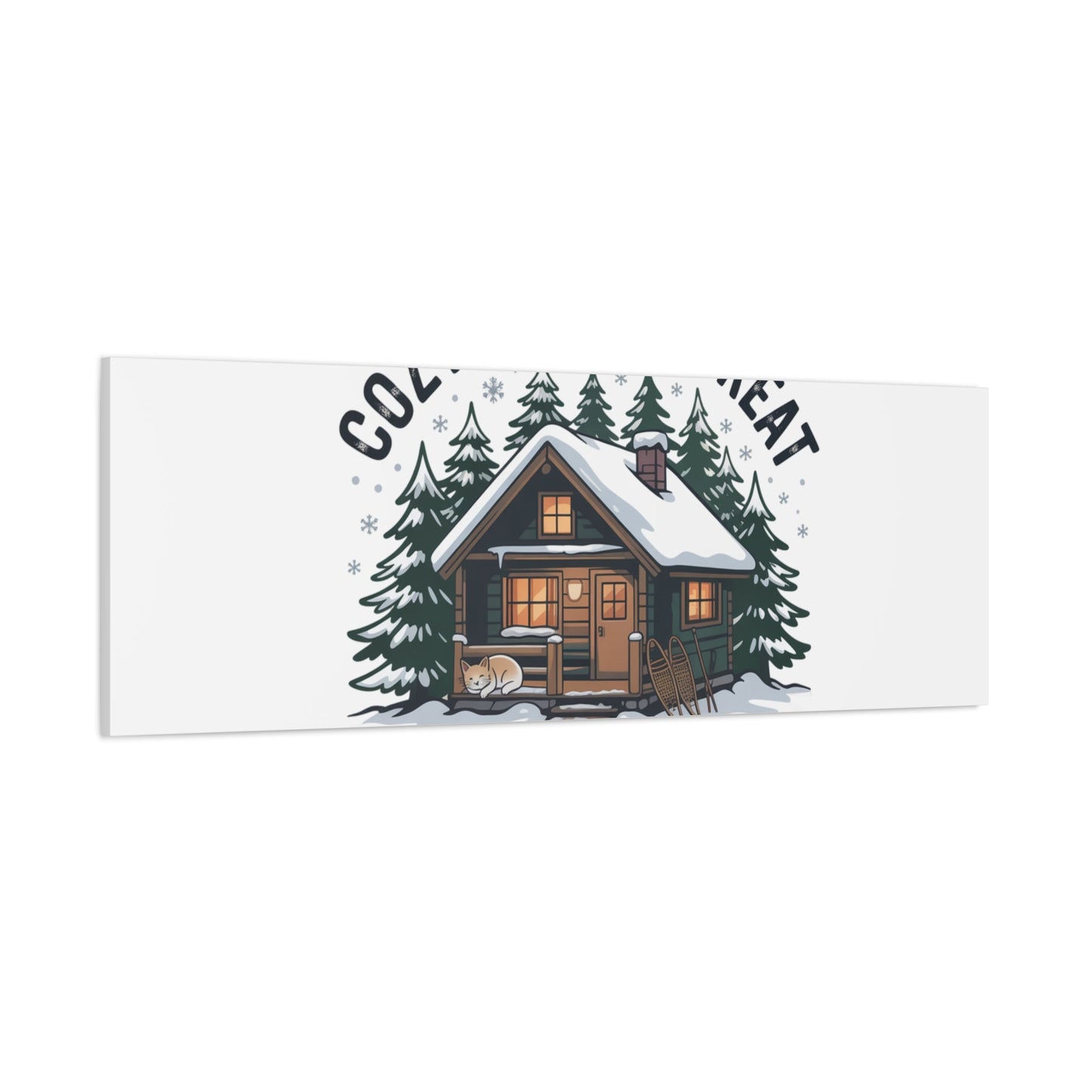 Cozy Cabin Retreat Log Cabin Art Print | Matte Canvas Stretched, 1.25" - FloofChonk