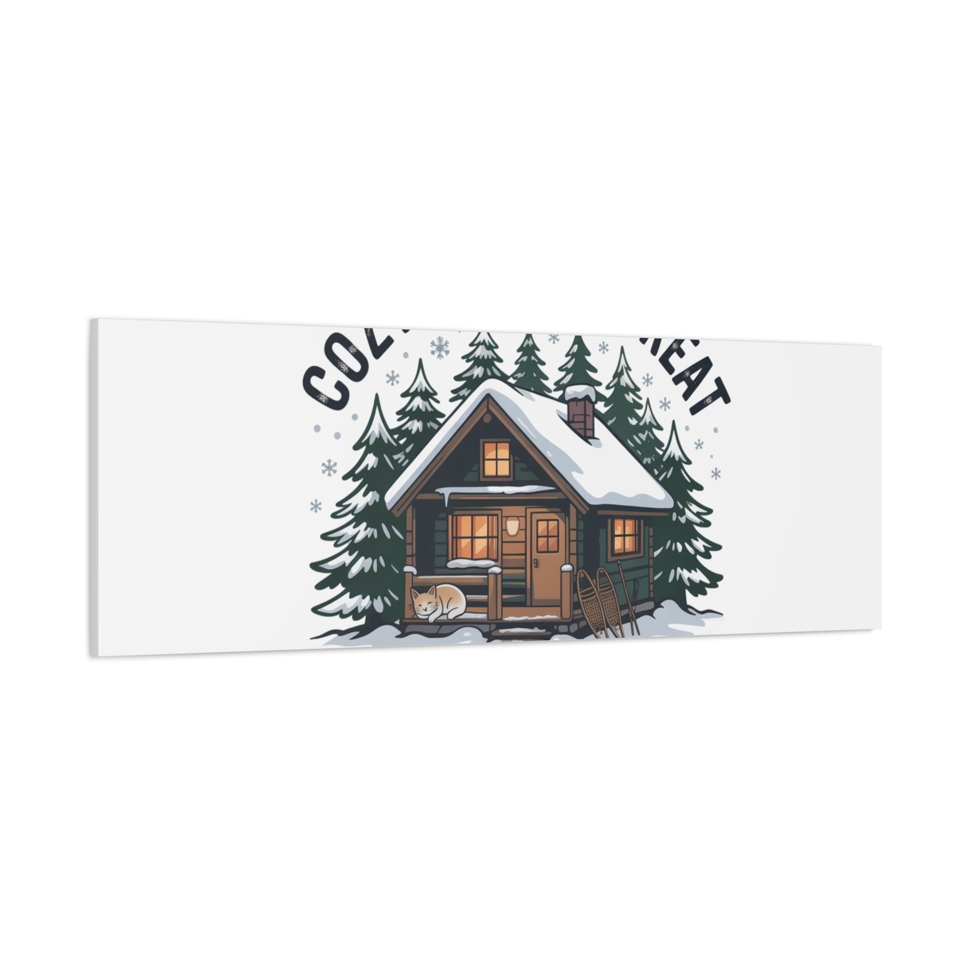 Cozy Cabin Retreat Log Cabin Art Print | Matte Canvas Stretched, 1.25" - FloofChonk