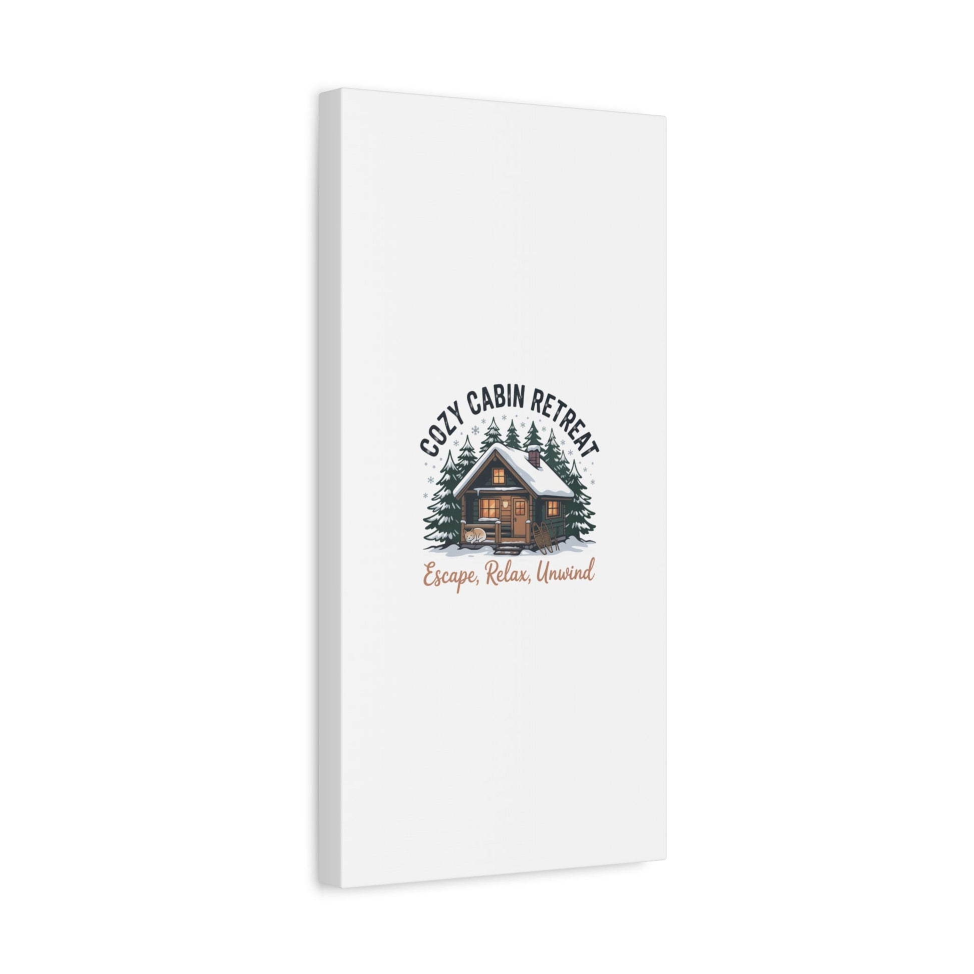 Cozy Cabin Retreat Log Cabin Art Print | Matte Canvas Stretched, 1.25" - FloofChonk