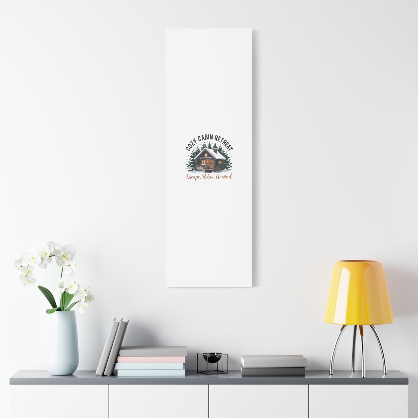 Cozy Cabin Retreat Log Cabin Art Print | Matte Canvas Stretched, 1.25" - FloofChonk