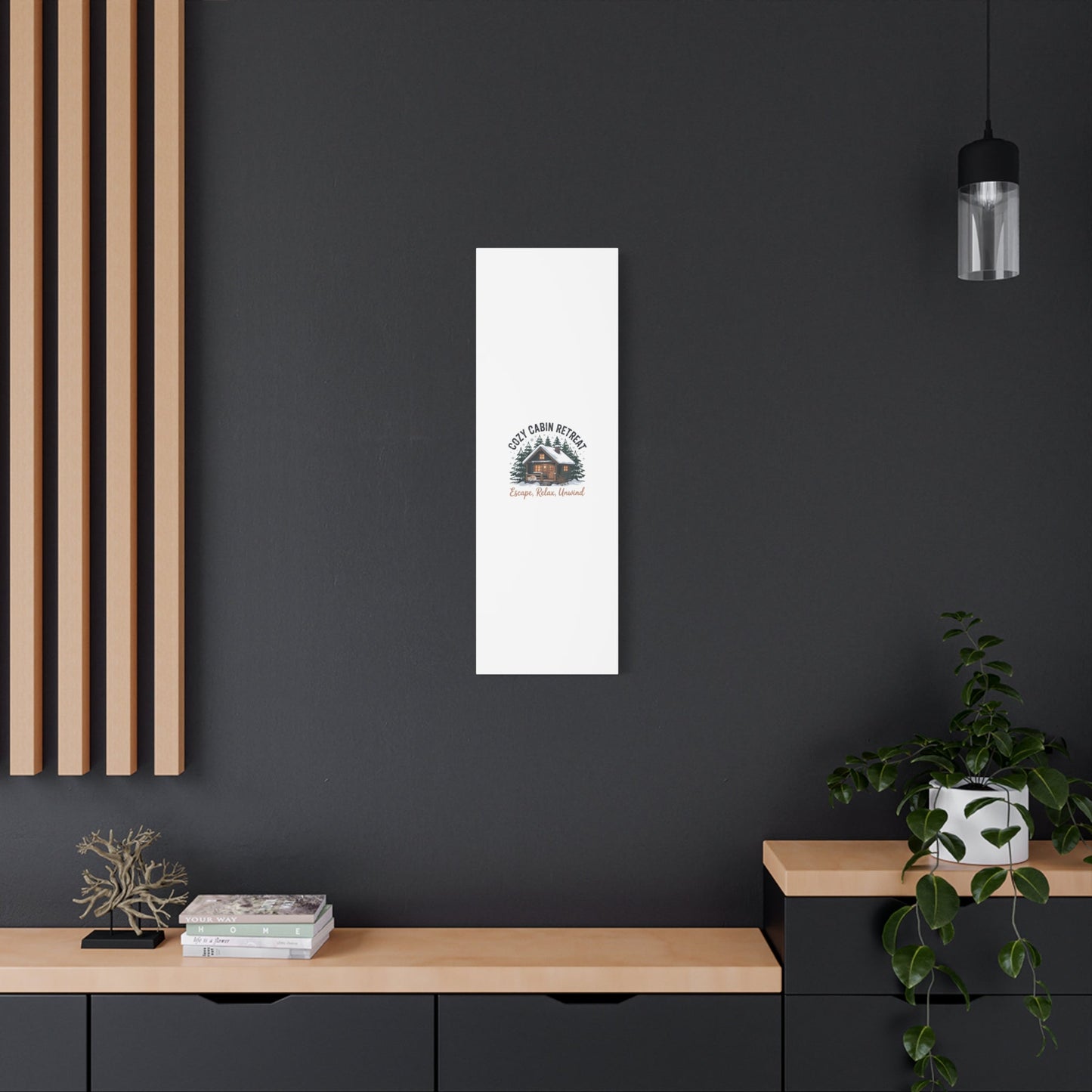 Cozy Cabin Retreat Log Cabin Art Print | Matte Canvas Stretched, 1.25" - FloofChonk