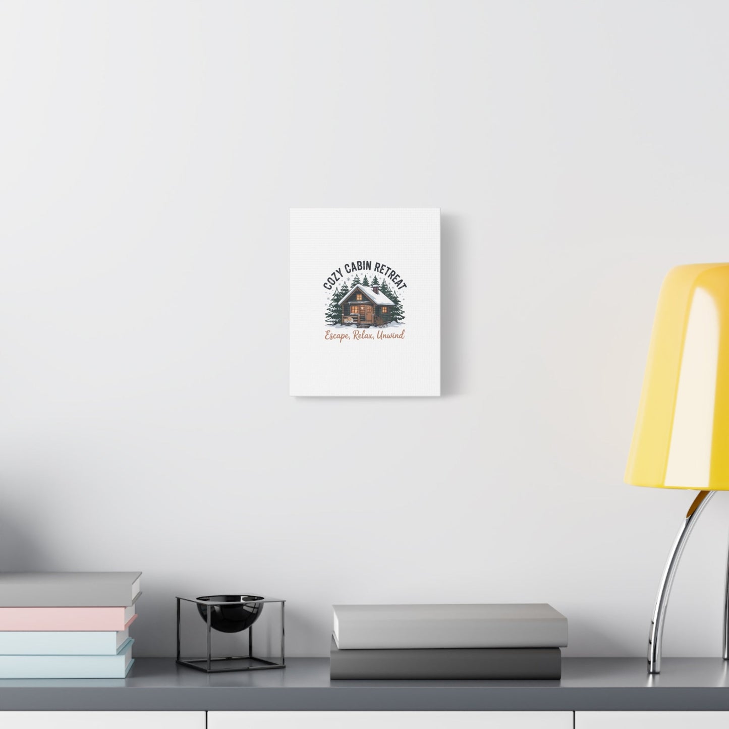 Cozy Cabin Retreat Log Cabin Art Print | Matte Canvas Stretched, 1.25" - FloofChonk
