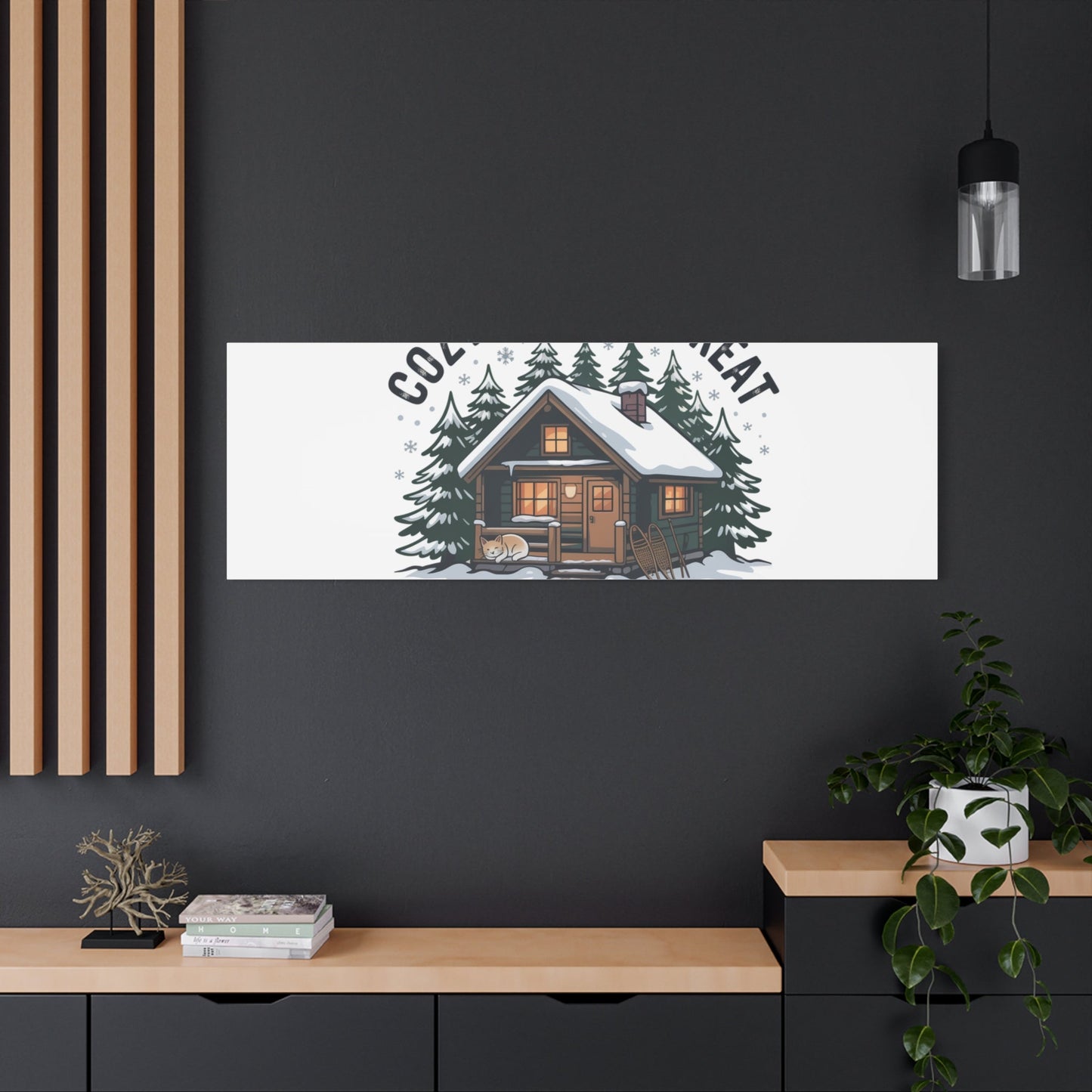 Cozy Cabin Retreat Log Cabin Art Print | Matte Canvas Stretched, 1.25" - FloofChonk