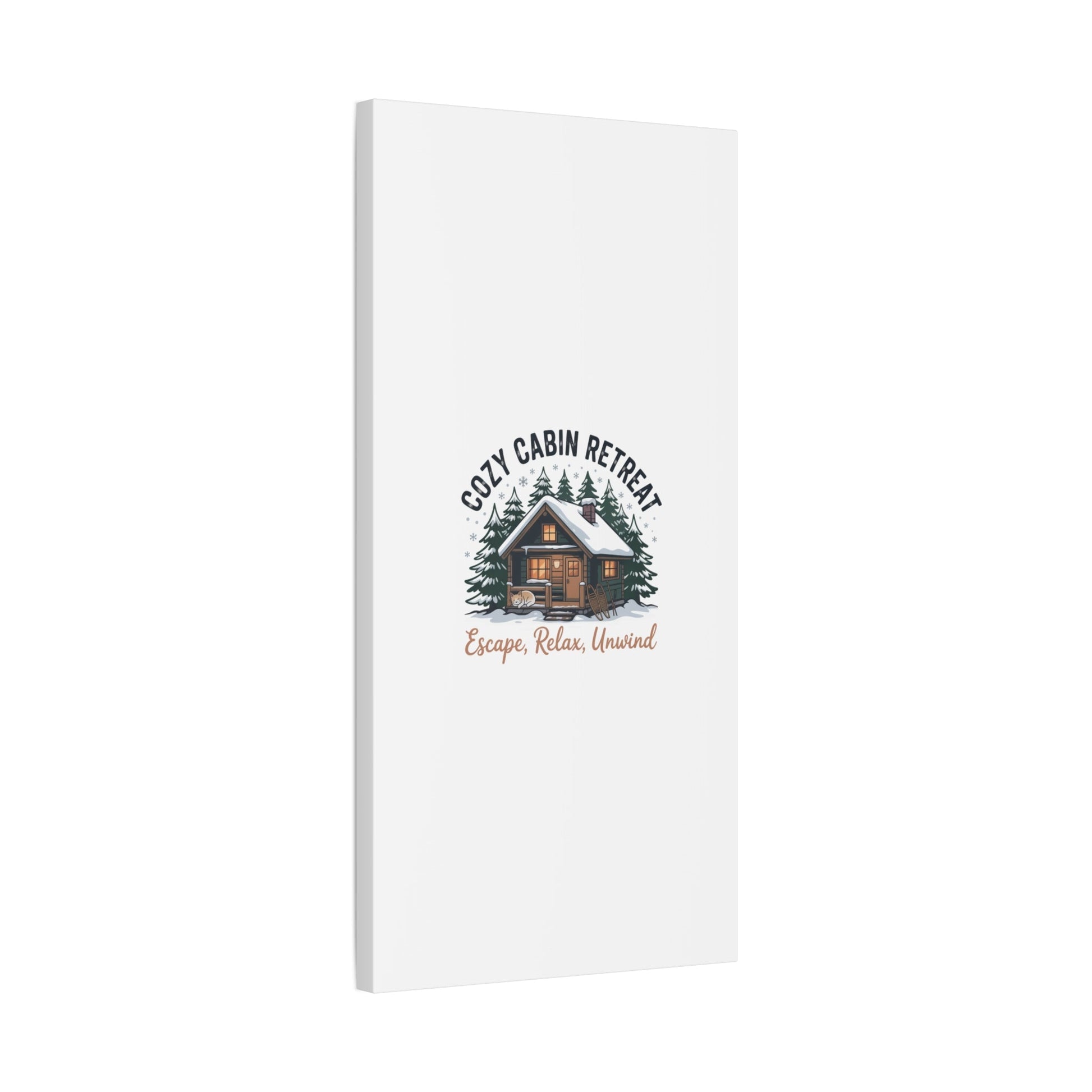 Cozy Cabin Retreat Log Cabin Art Print | Matte Canvas Stretched, 1.25" - FloofChonk