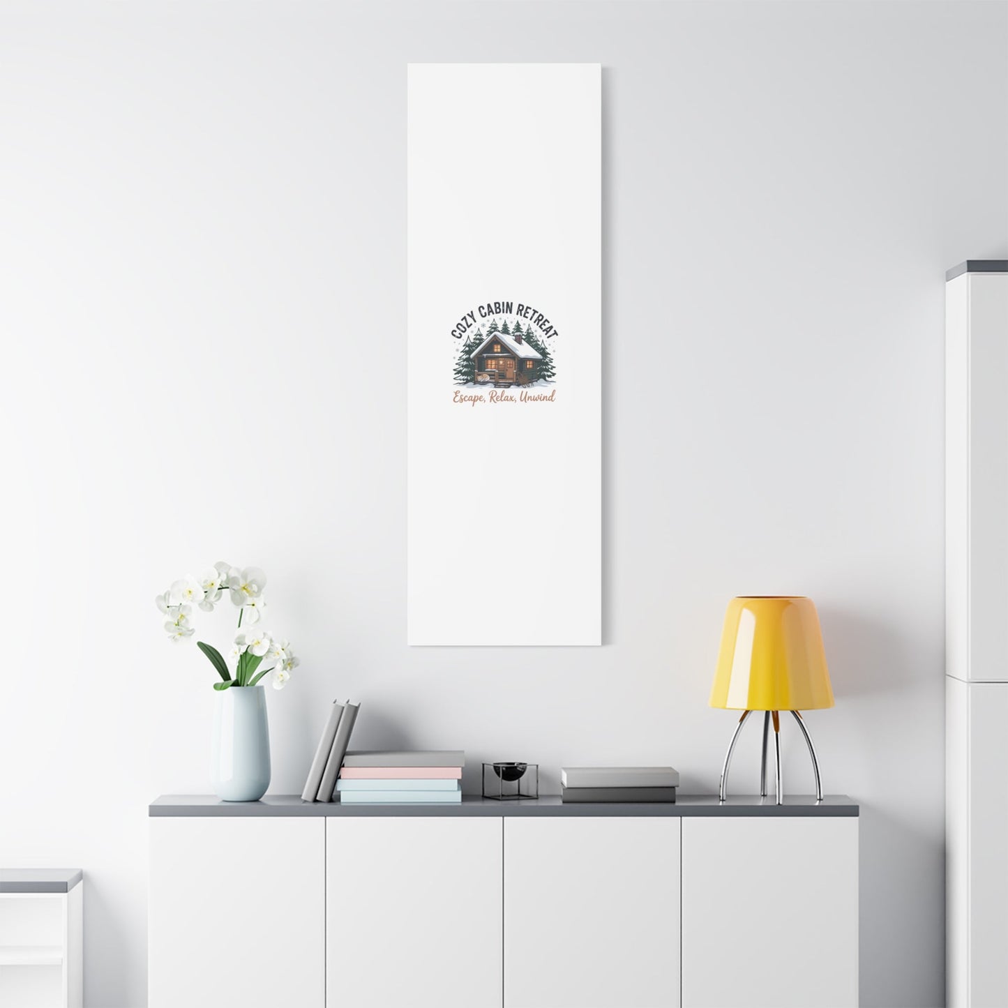 Cozy Cabin Retreat Log Cabin Art Print | Matte Canvas Stretched, 1.25" - FloofChonk