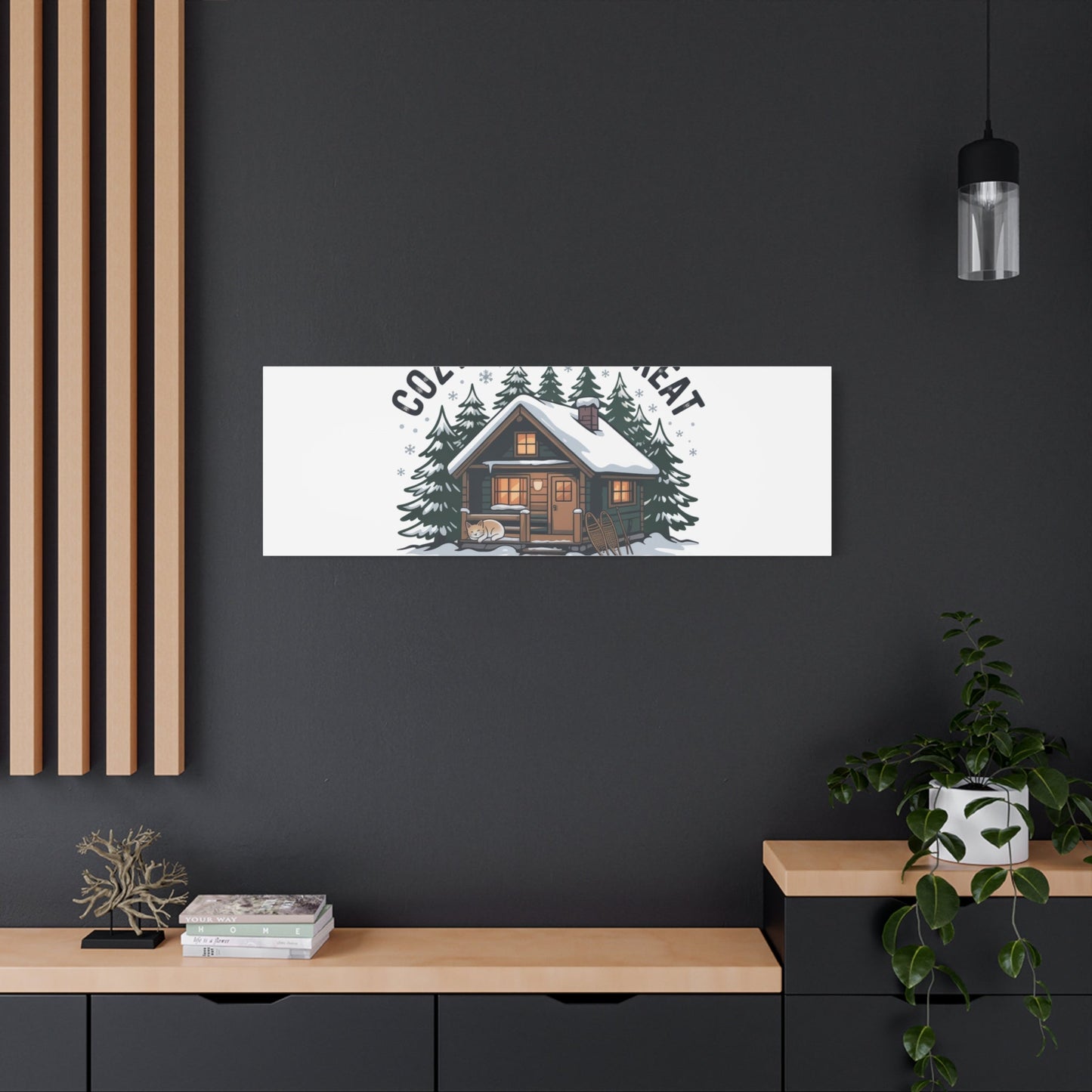 Cozy Cabin Retreat Log Cabin Art Print | Matte Canvas Stretched, 1.25" - FloofChonk