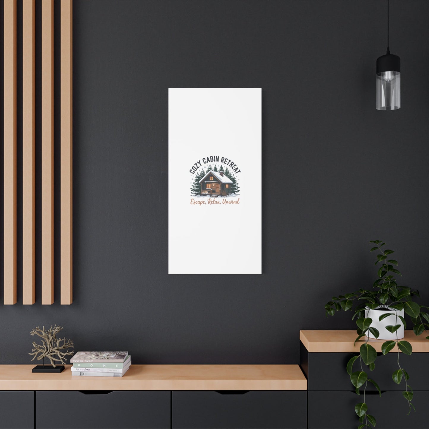 Cozy Cabin Retreat Log Cabin Art Print | Matte Canvas Stretched, 1.25" - FloofChonk