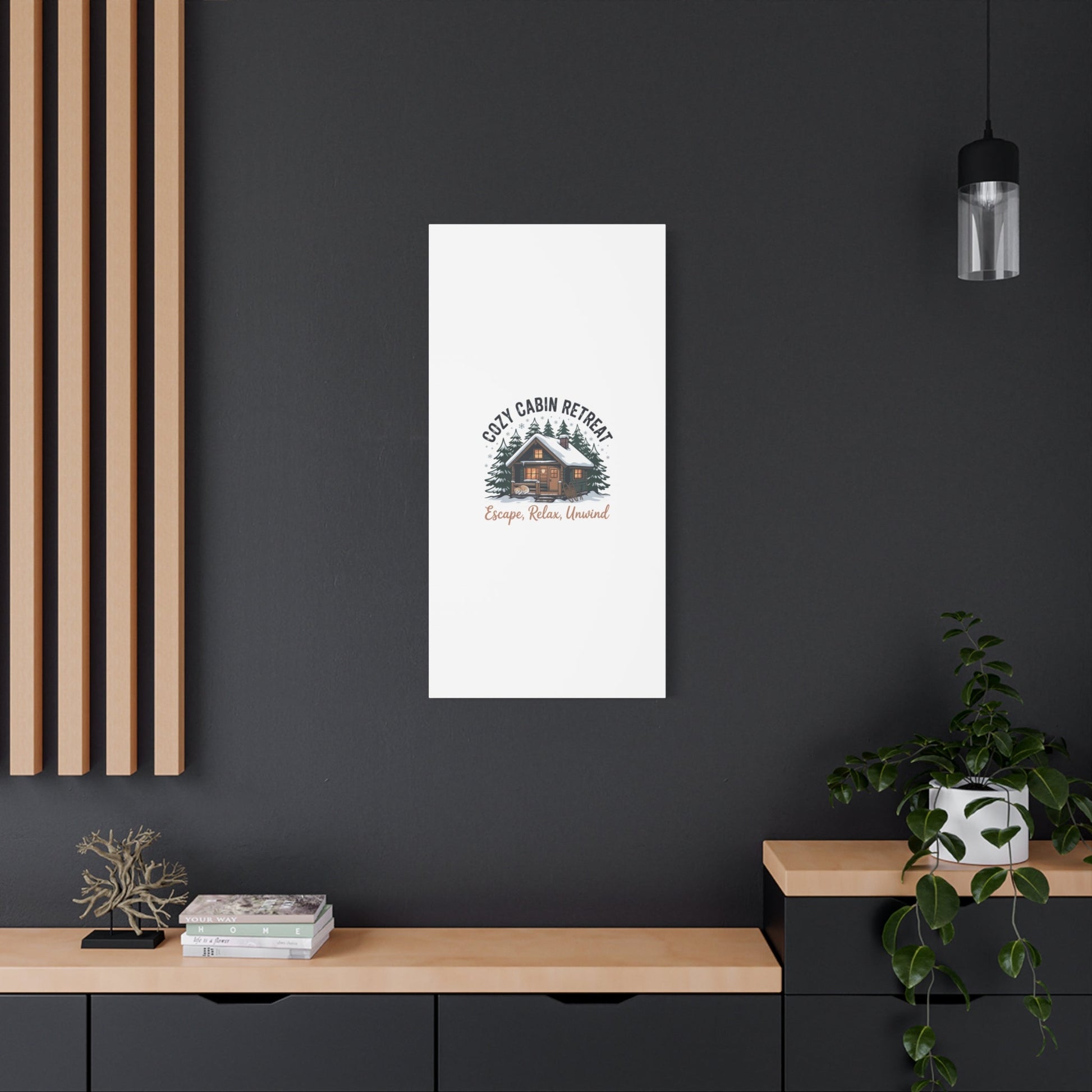 Cozy Cabin Retreat Log Cabin Art Print | Matte Canvas Stretched, 1.25" - FloofChonk