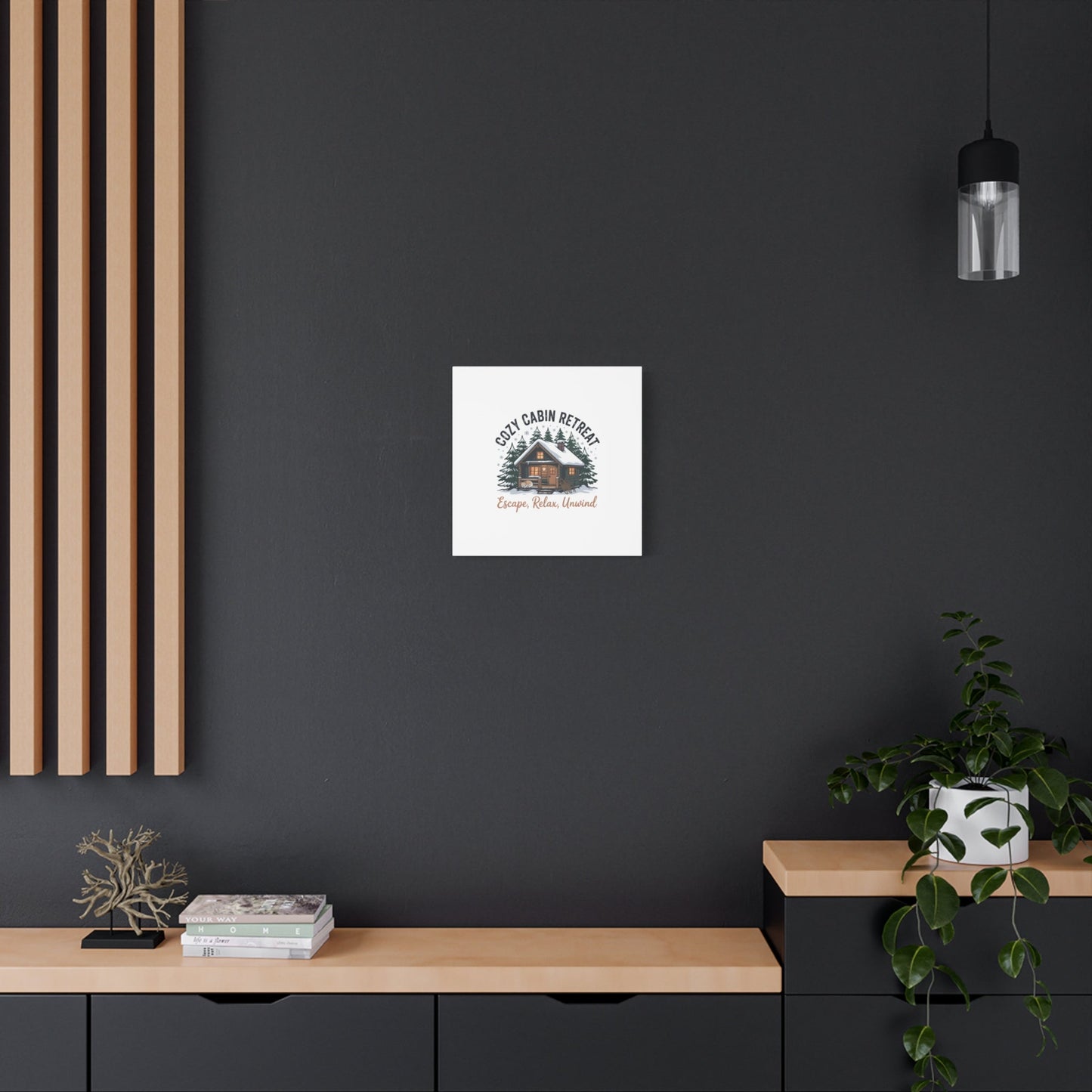 Cozy Cabin Retreat Log Cabin Art Print | Matte Canvas Stretched, 1.25" - FloofChonk