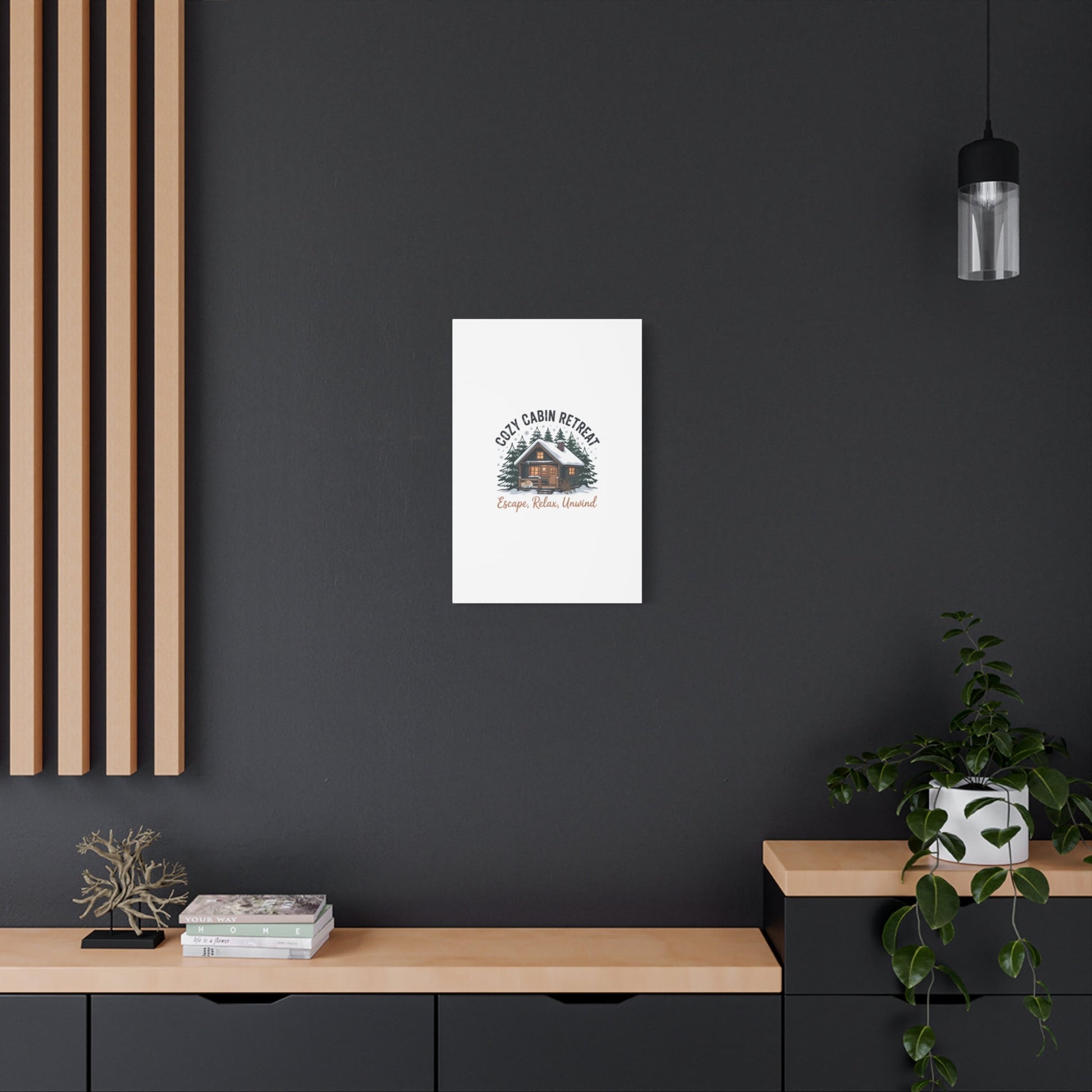 Cozy Cabin Retreat Log Cabin Art Print | Matte Canvas Stretched, 1.25" - FloofChonk
