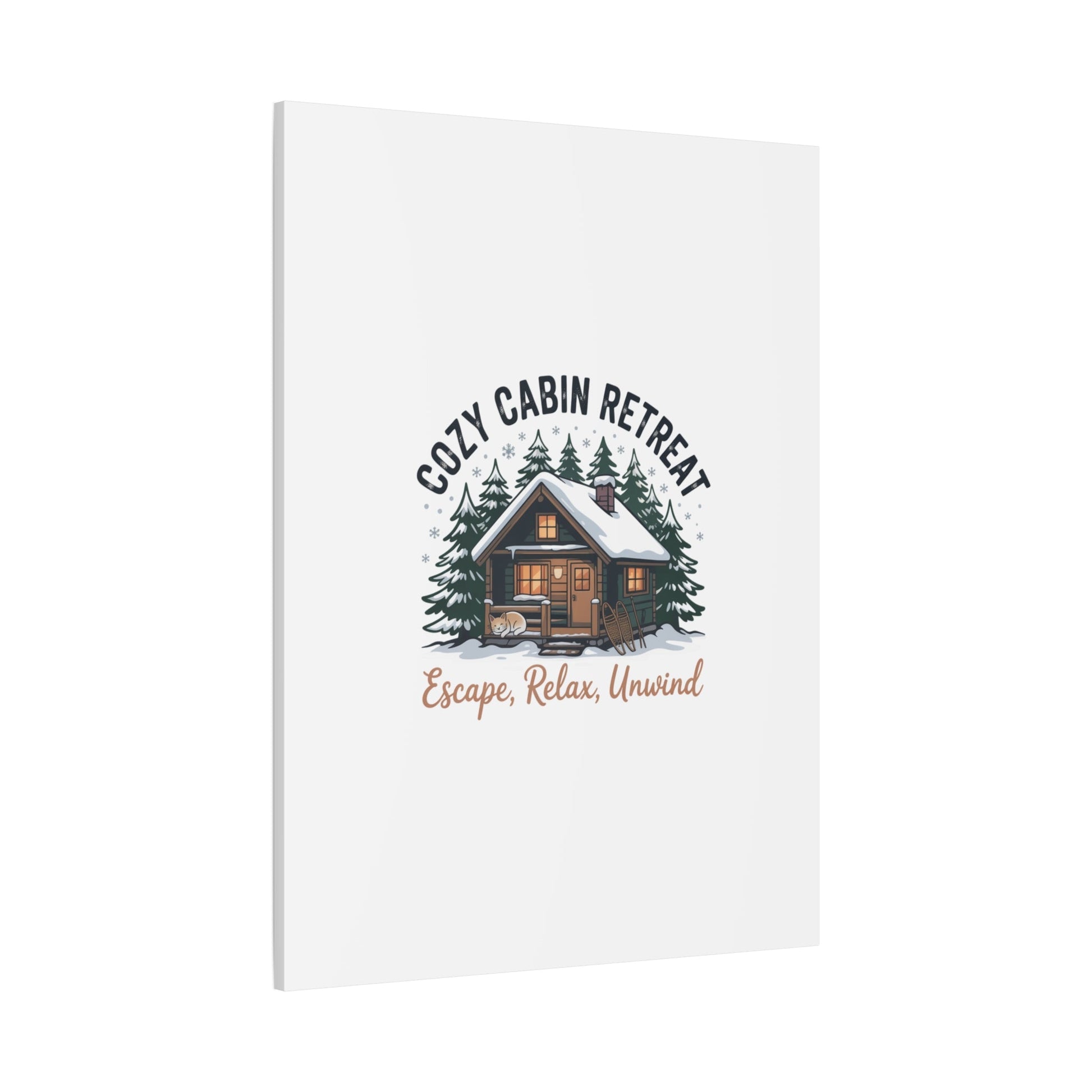 Cozy Cabin Retreat Log Cabin Art Print | Matte Canvas Stretched, 1.25" - FloofChonk