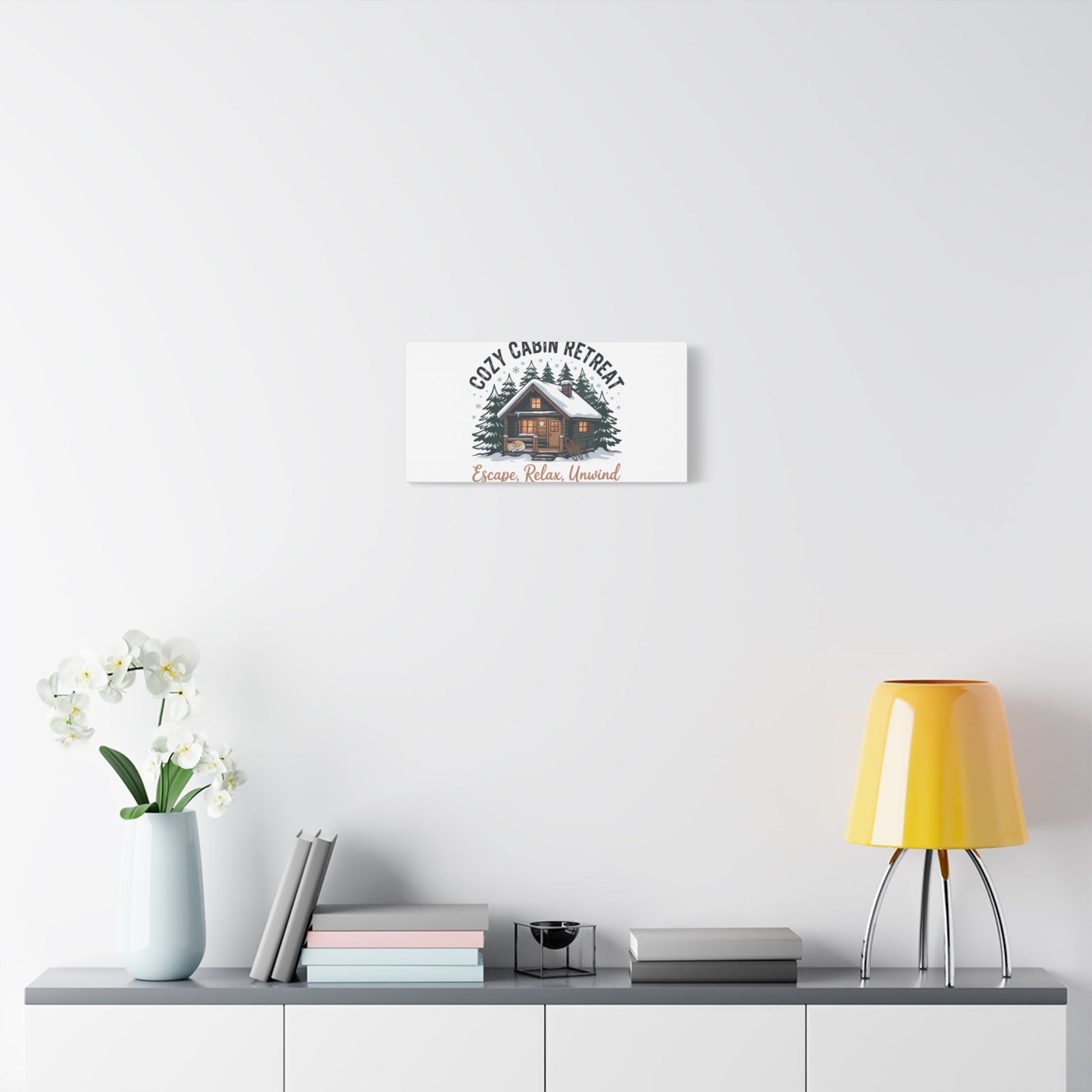 Cozy Cabin Retreat Log Cabin Art Print | Matte Canvas Stretched, 1.25" - FloofChonk