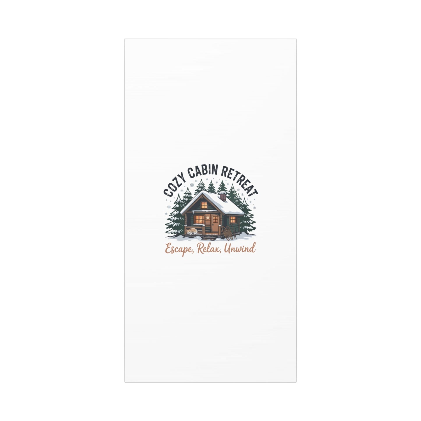 Cozy Cabin Retreat Log Cabin Art Print | Matte Canvas Stretched, 1.25" - FloofChonk