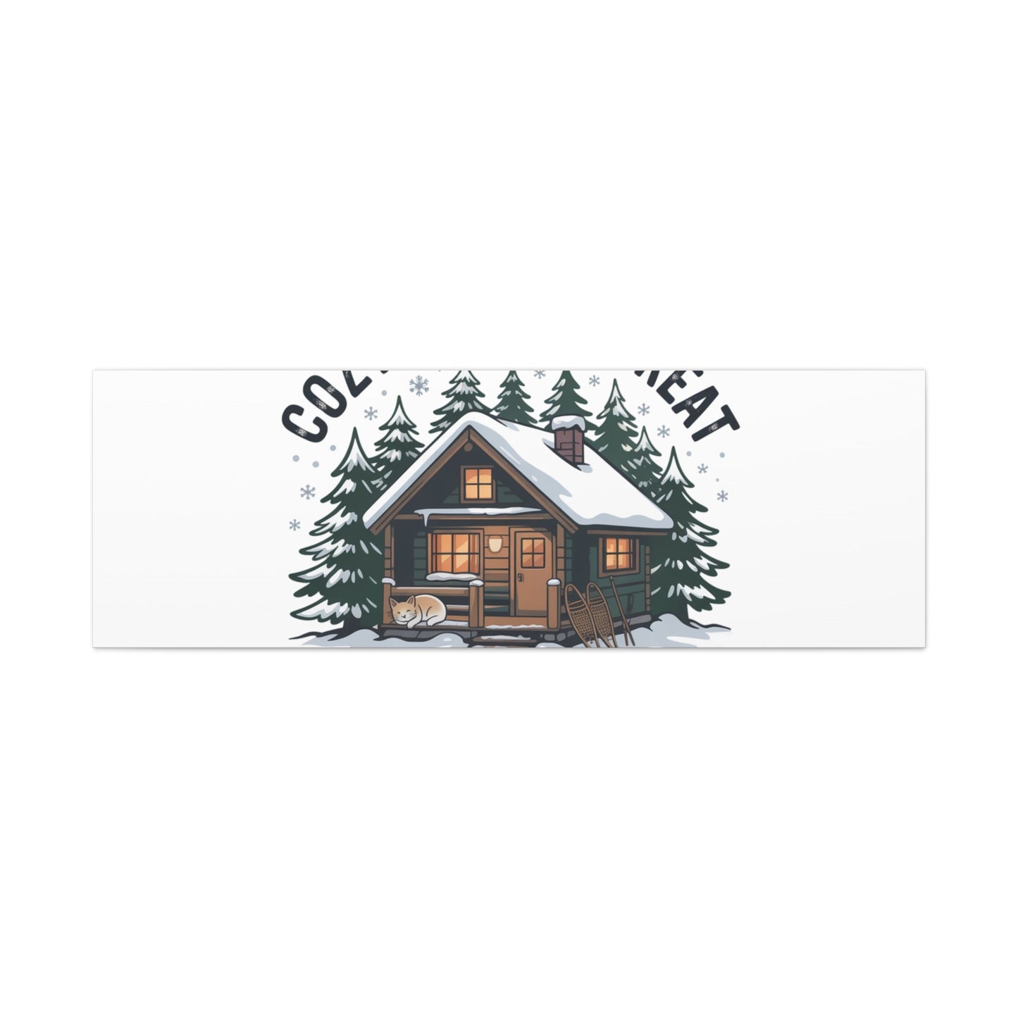 Cozy Cabin Retreat Log Cabin Art Print | Matte Canvas Stretched, 1.25" - FloofChonk