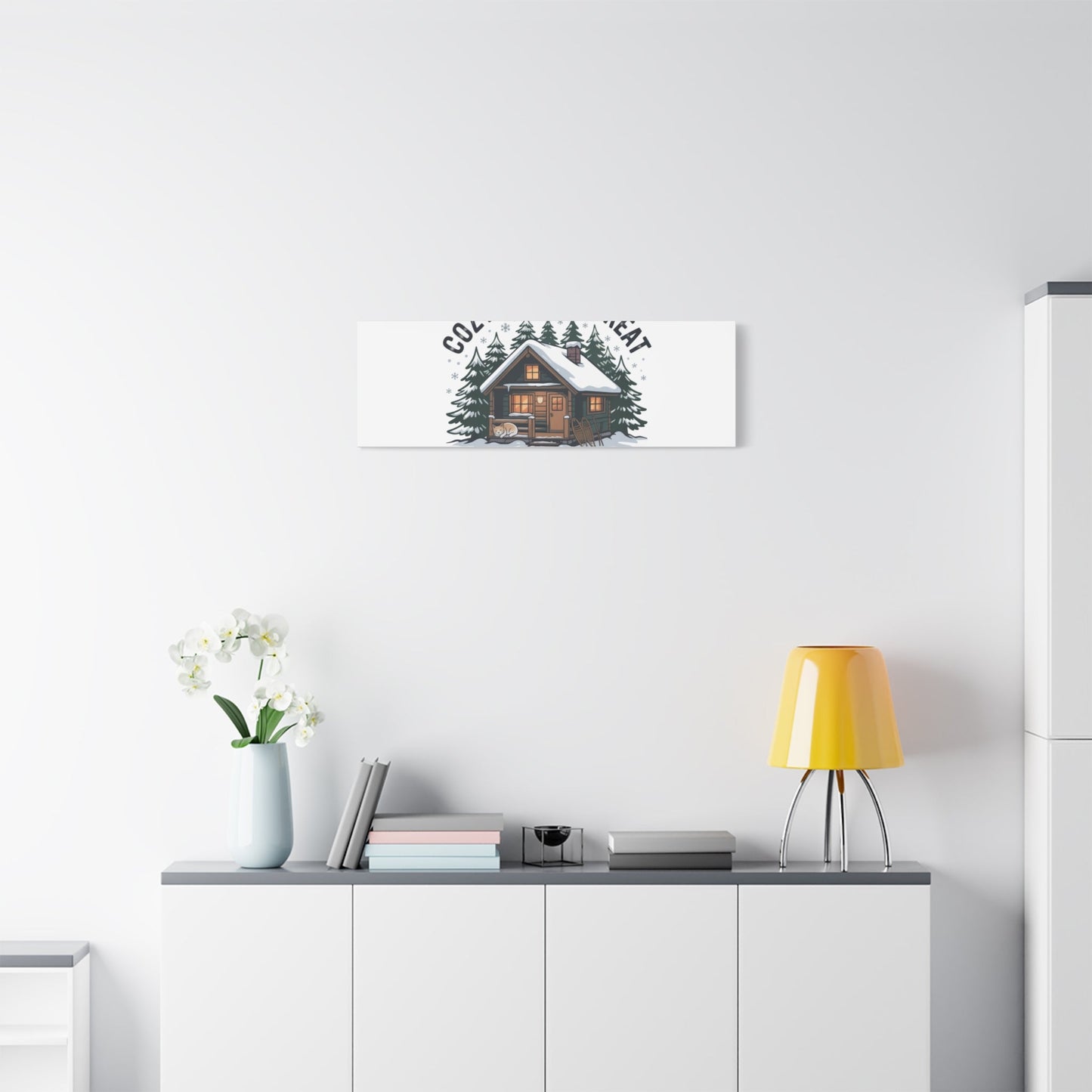 Cozy Cabin Retreat Log Cabin Art Print | Matte Canvas Stretched, 1.25" - FloofChonk