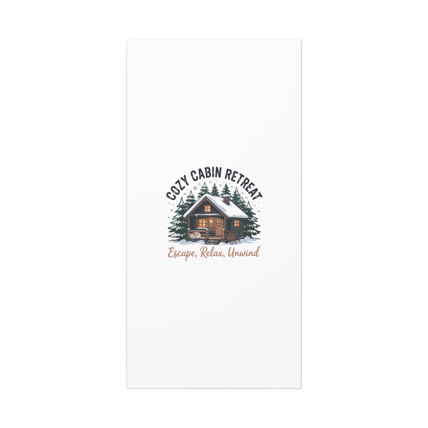 Cozy Cabin Retreat Log Cabin Art Print | Matte Canvas Stretched, 1.25" - FloofChonk