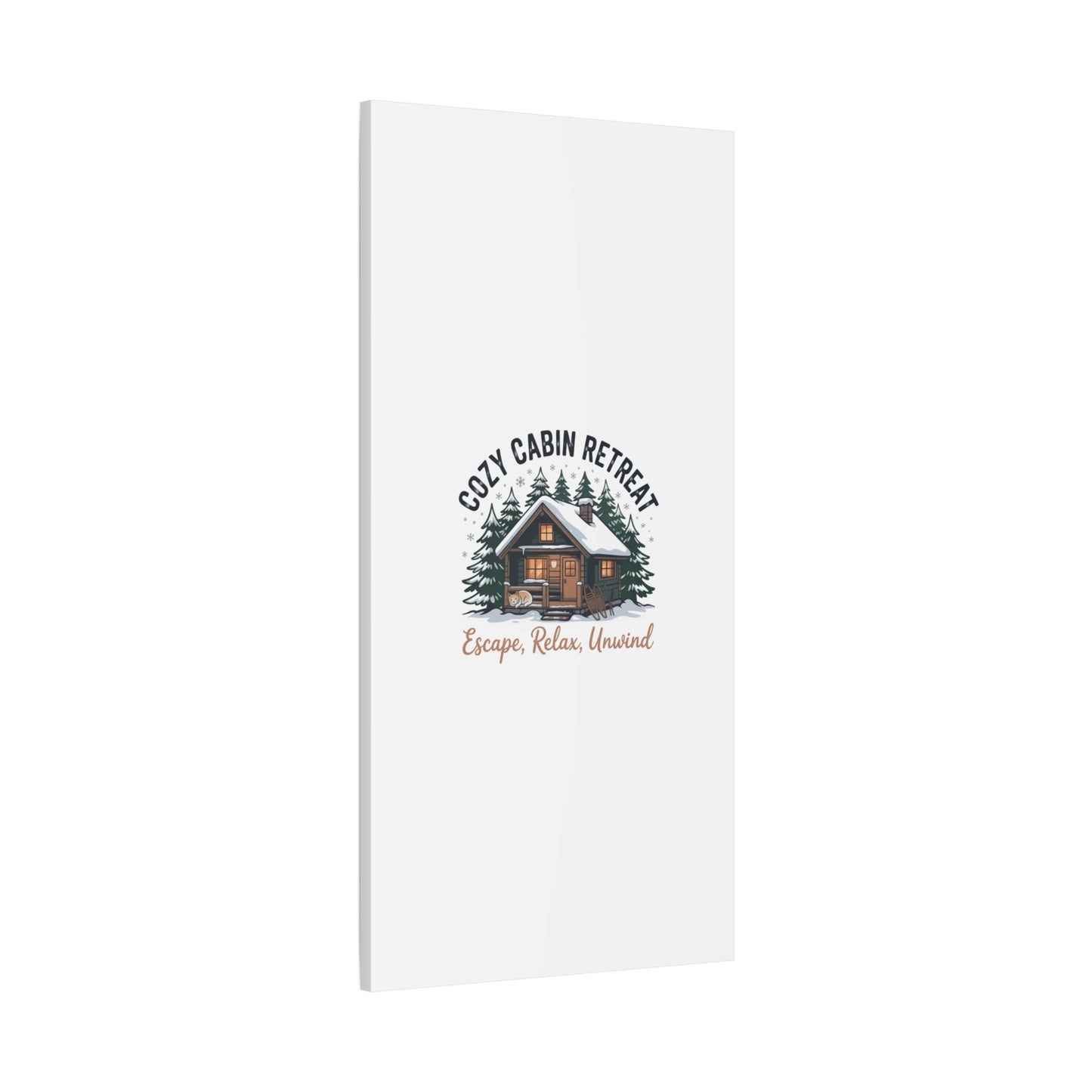 Cozy Cabin Retreat Log Cabin Art Print | Matte Canvas Stretched, 1.25" - FloofChonk