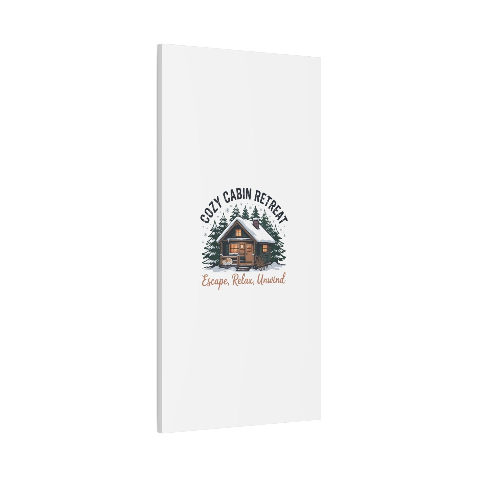 Cozy Cabin Retreat Log Cabin Art Print | Matte Canvas Stretched, 1.25" - FloofChonk