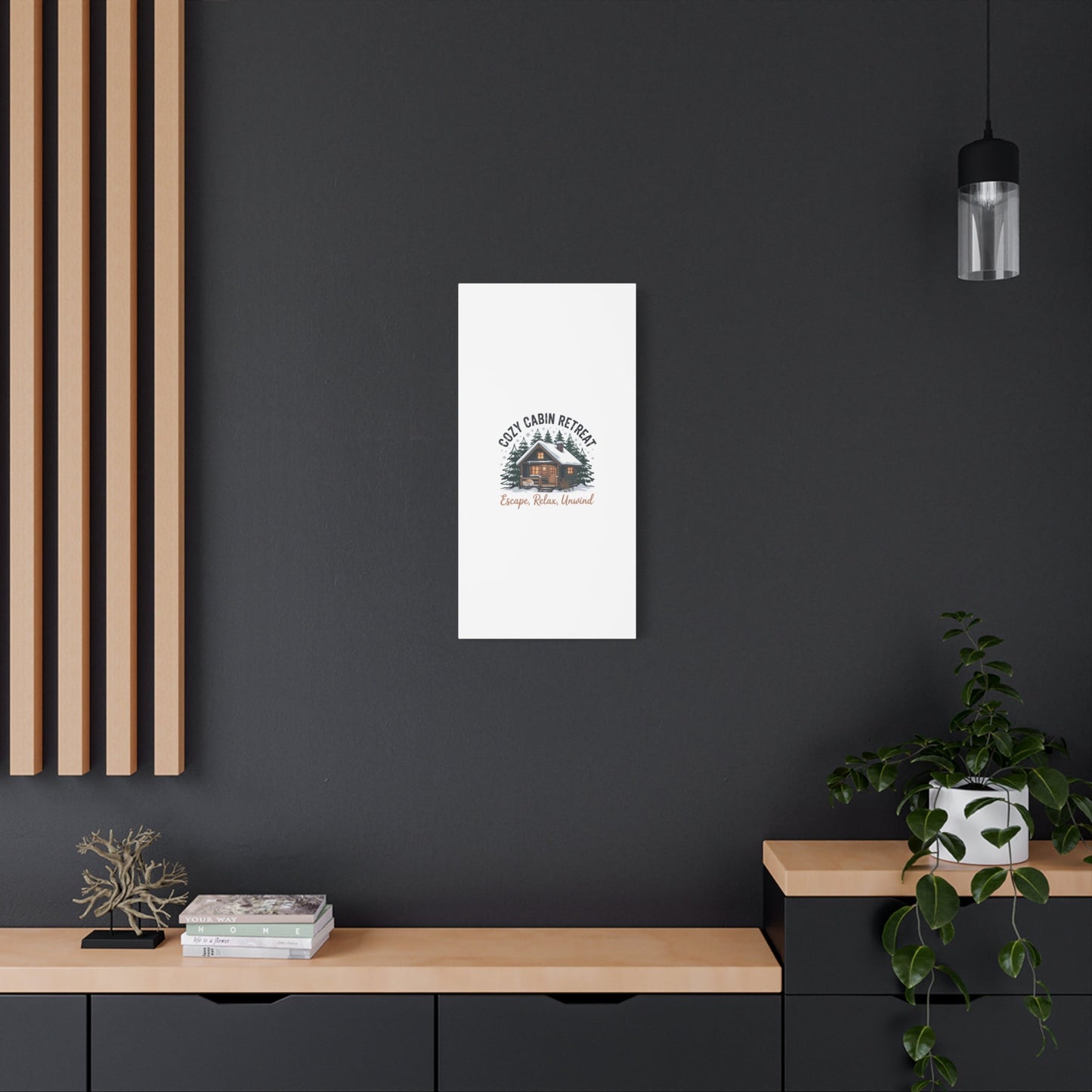 Cozy Cabin Retreat Log Cabin Art Print | Matte Canvas Stretched, 1.25" - FloofChonk
