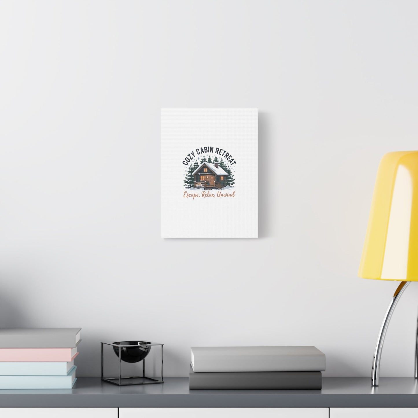 Cozy Cabin Retreat Log Cabin Art Print | Matte Canvas Stretched, 1.25" - FloofChonk