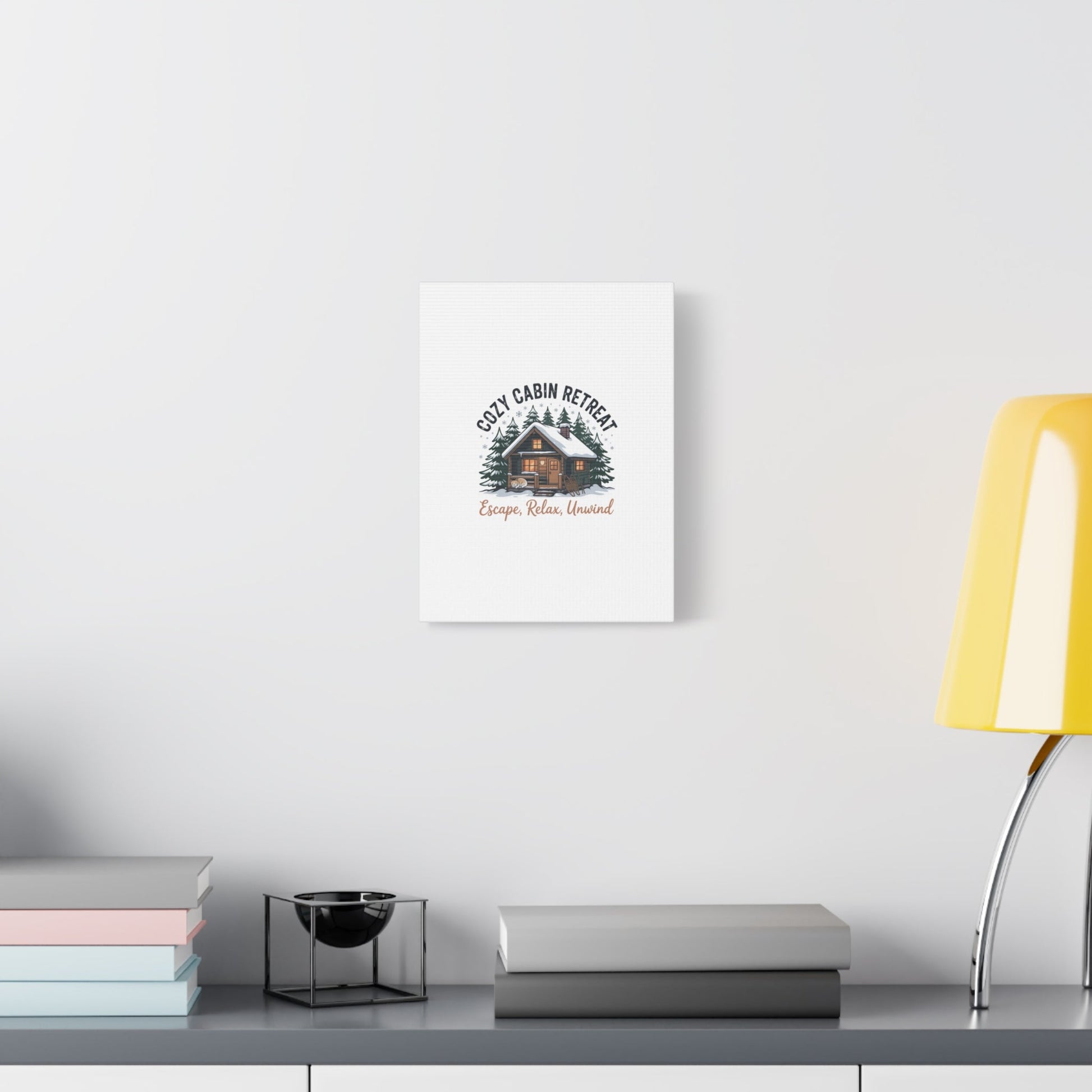 Cozy Cabin Retreat Log Cabin Art Print | Matte Canvas Stretched, 1.25" - FloofChonk