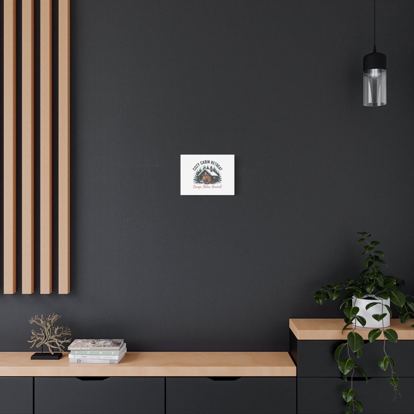 Cozy Cabin Retreat Log Cabin Art Print | Matte Canvas Stretched, 1.25" - FloofChonk
