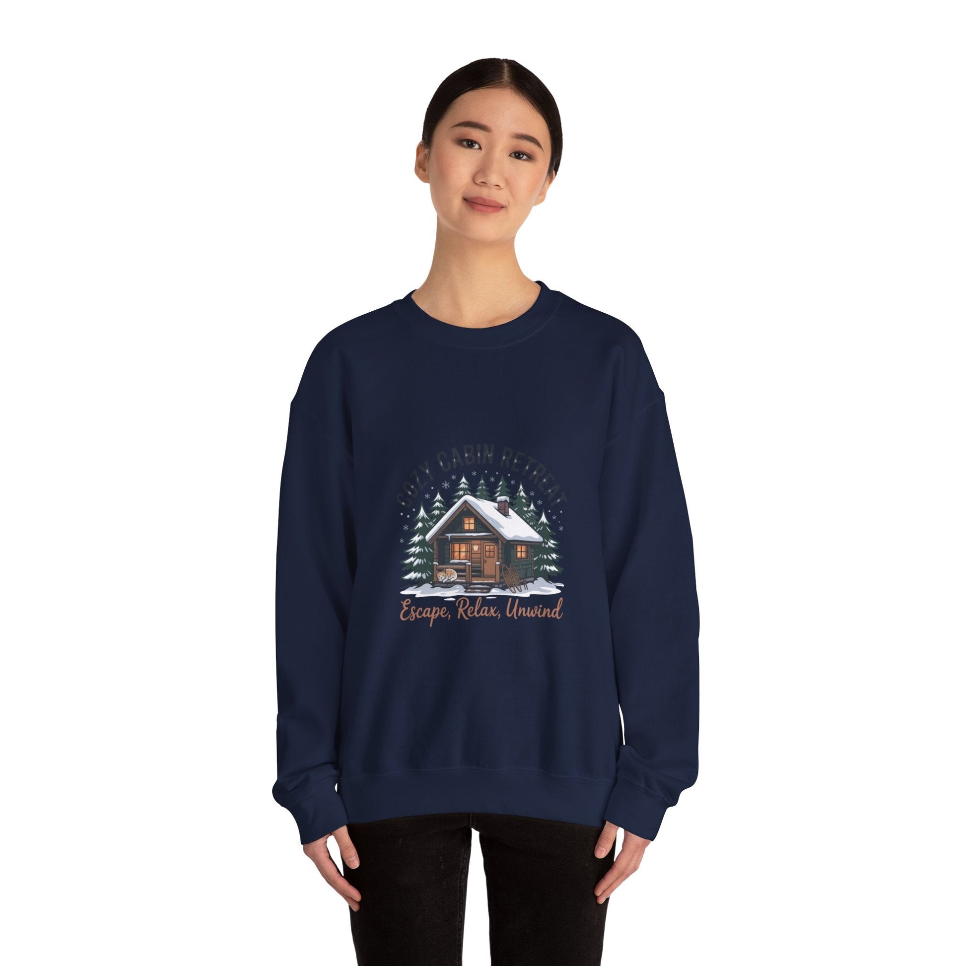 Cozy Cabin Retreat Sweatshirt | cabin vibes shirt, pine tree sweatshirt - FloofChonk